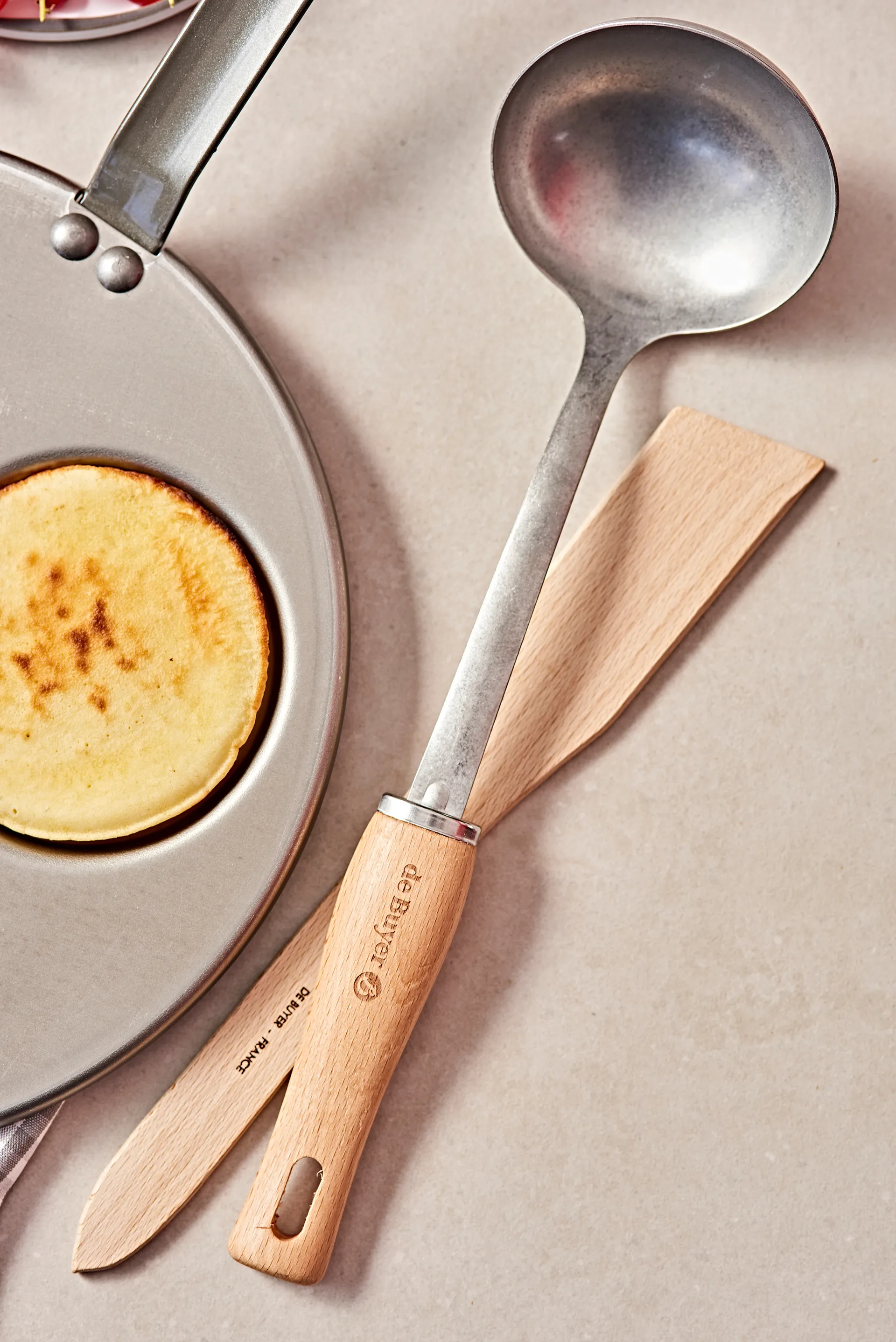 De Buyer B Bois κουτάλα σούπας με ξύλινη λαβή, Ανοξείδωτο ατσάλι De Buyer