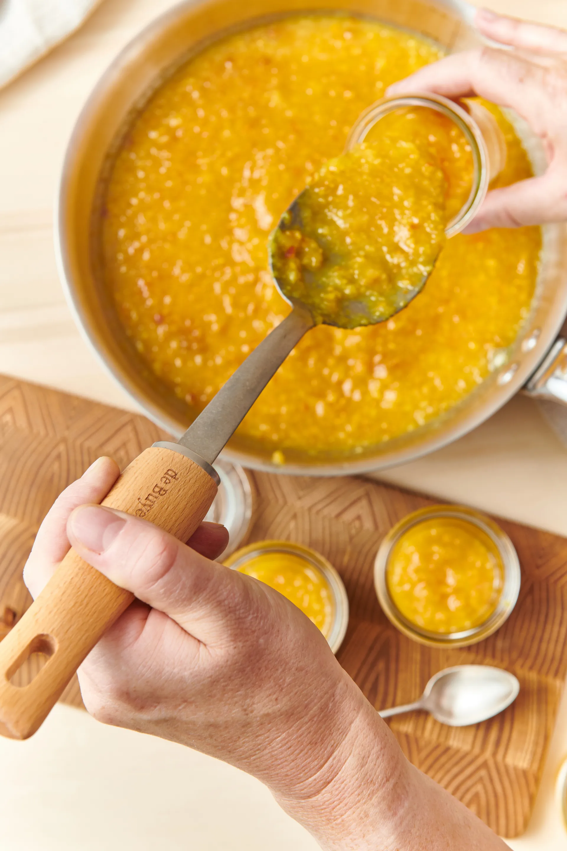 De Buyer B Bois κουτάλι σερβιρίσματος με ξύλινη λαβή, Ανοξείδωτο ατσάλι De Buyer