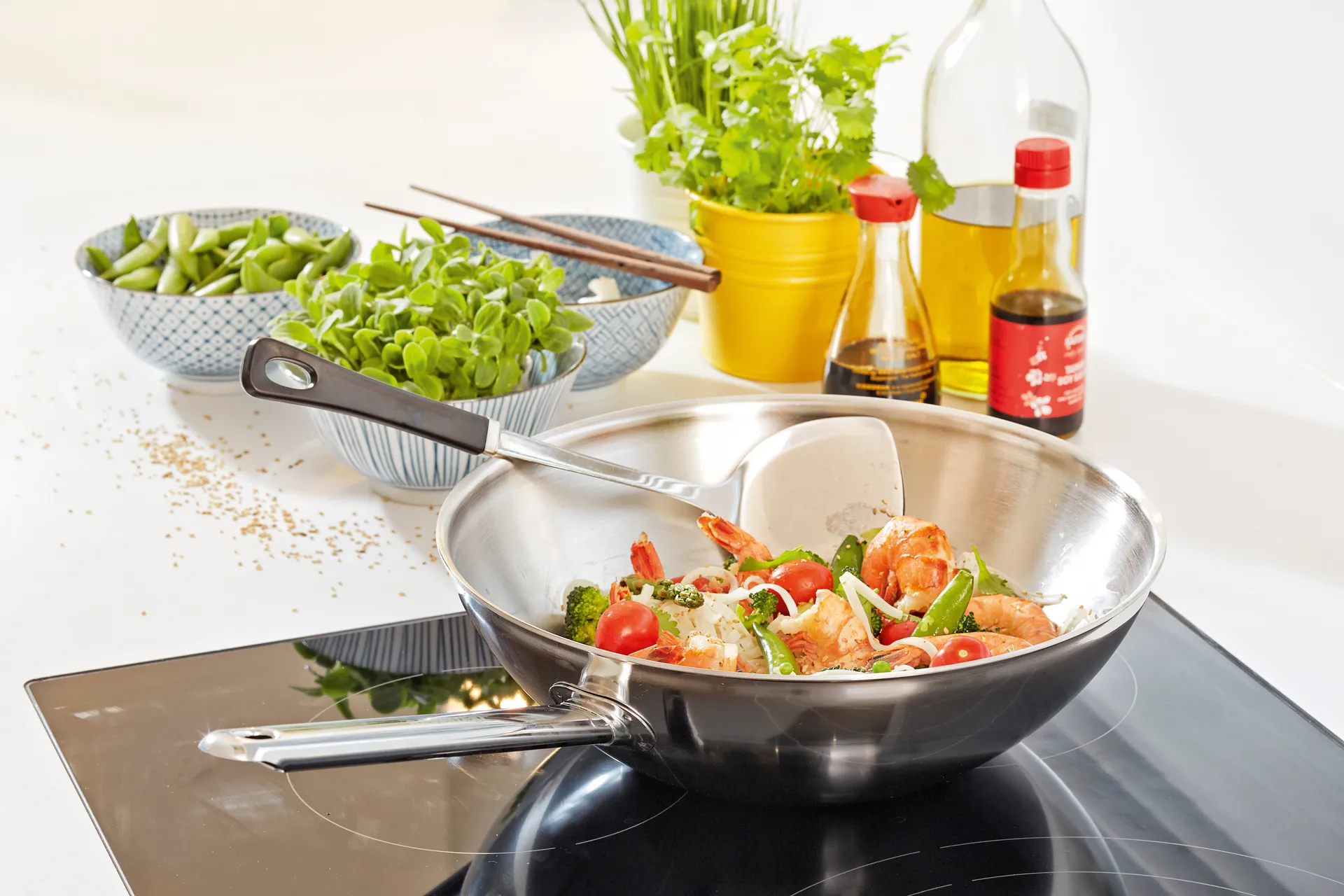 Apollo 7 wok τηγάνι ανοξείδωτο ατσάλι 7-στρώσεων, Ø30 εκ. Demeyere