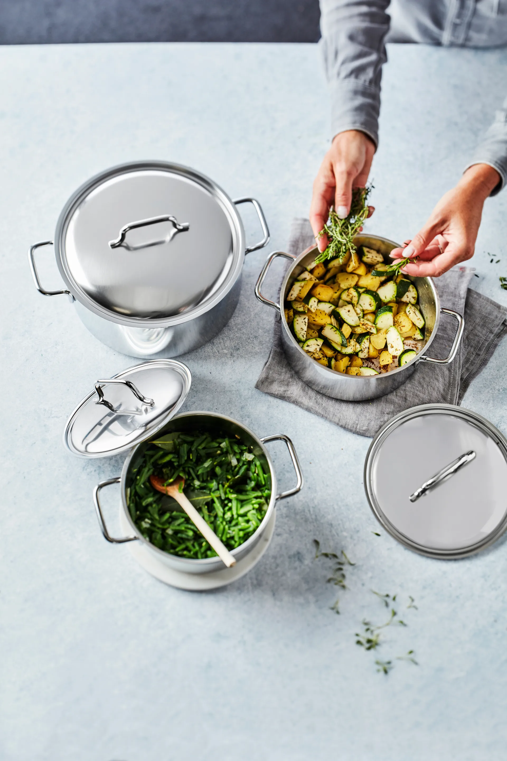 Demeyere Apollo 7 κατσαρόλα χαμηλή ανοξείδωτο ατσάλι., 3 Λ Demeyere