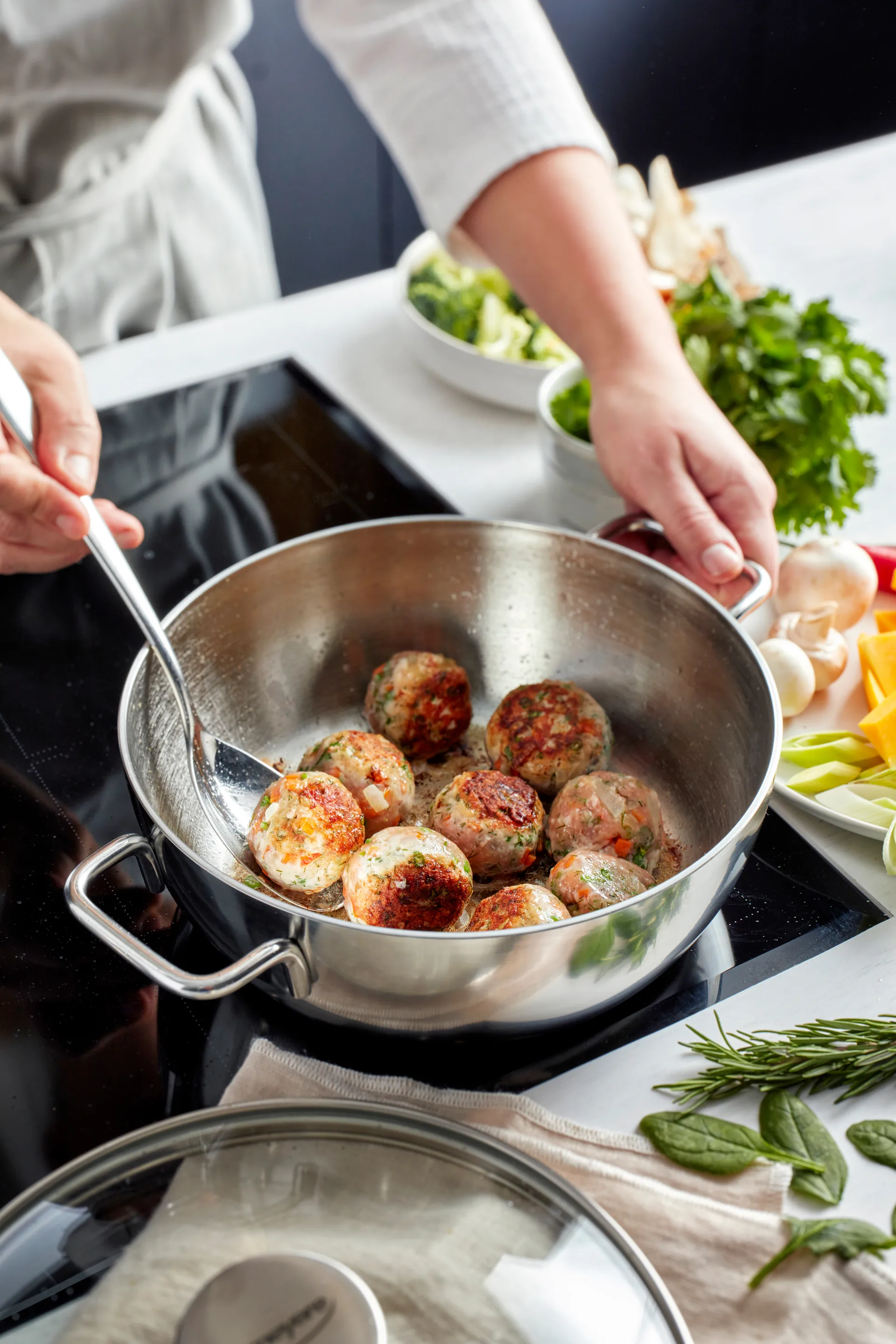 Demeyere Apollo 7 τηγάνι σερβιρίσματος ανοξείδωτο χάλυβα, 3,3 Λ Demeyere