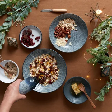 Γκρι αυλακωτό μπολ 25,5 εκ - Γρανίτης - Denby