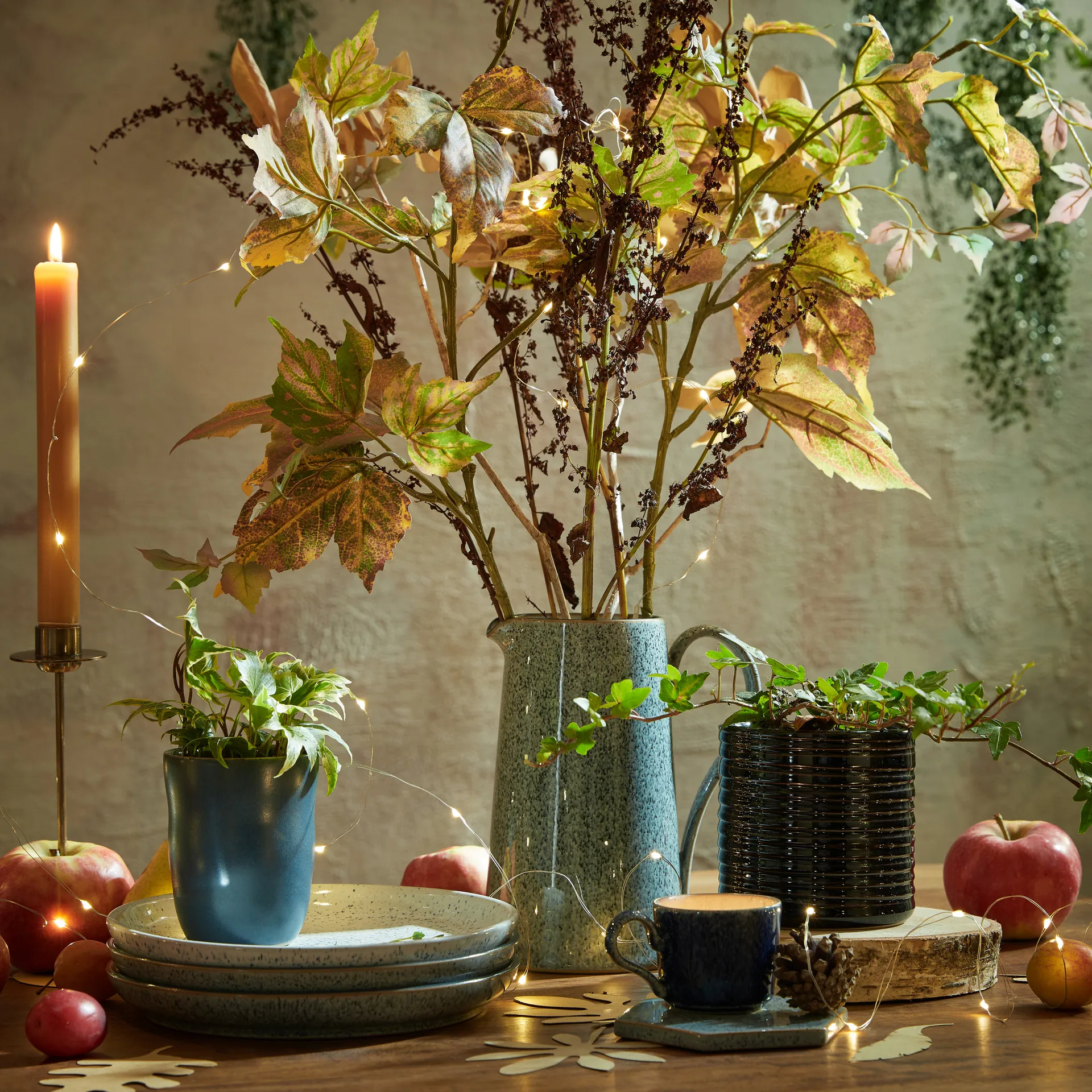 Ρηχό γκρι πιάτο 26 εκ, συσκευασία 4 τεμαχίων, Γρανίτης Denby