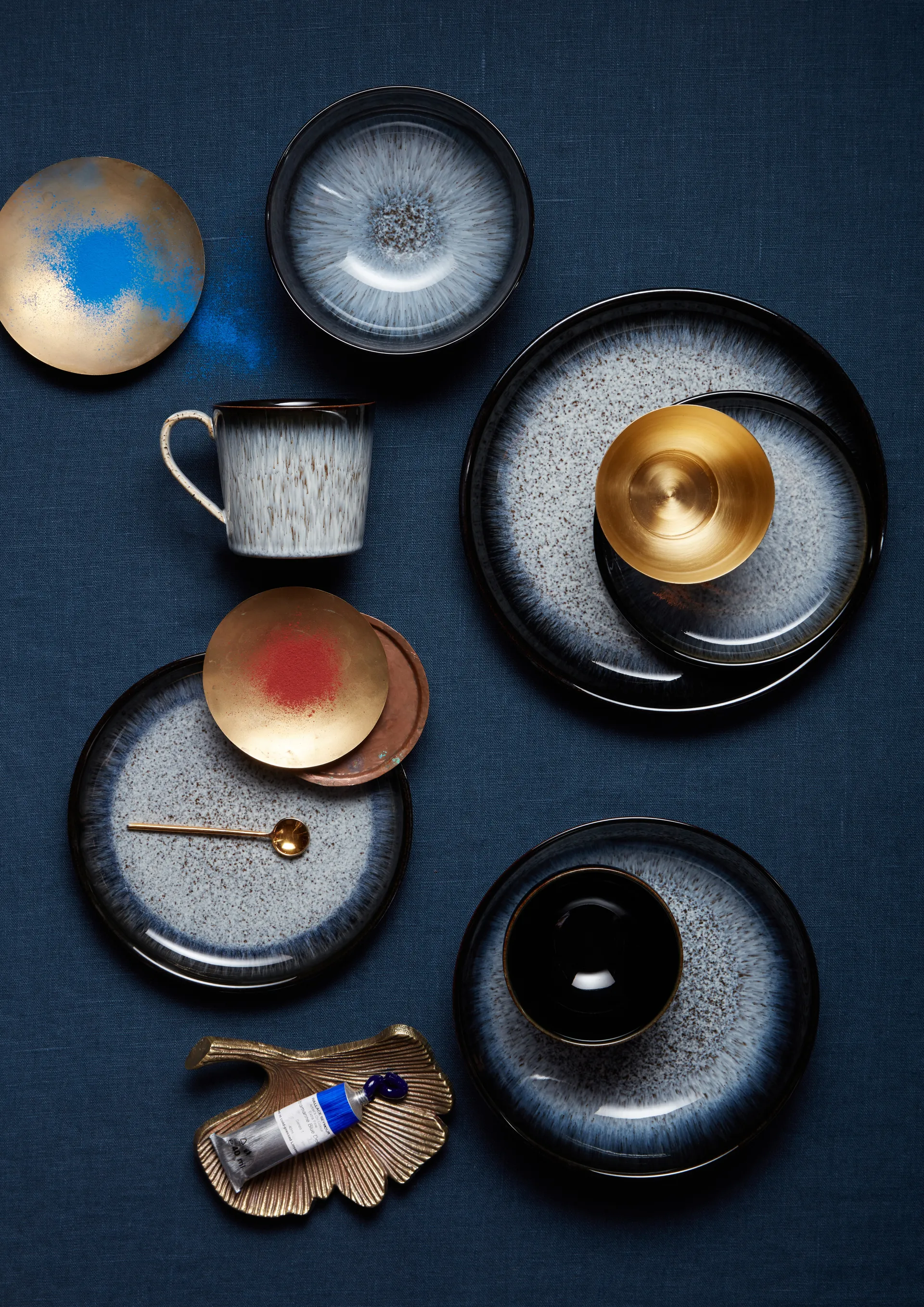 Μπολ ζυμαρικών Halo 22 εκ, συσκευασία 4 τεμαχίων, Μπλε-γκρι-μαύρο Denby