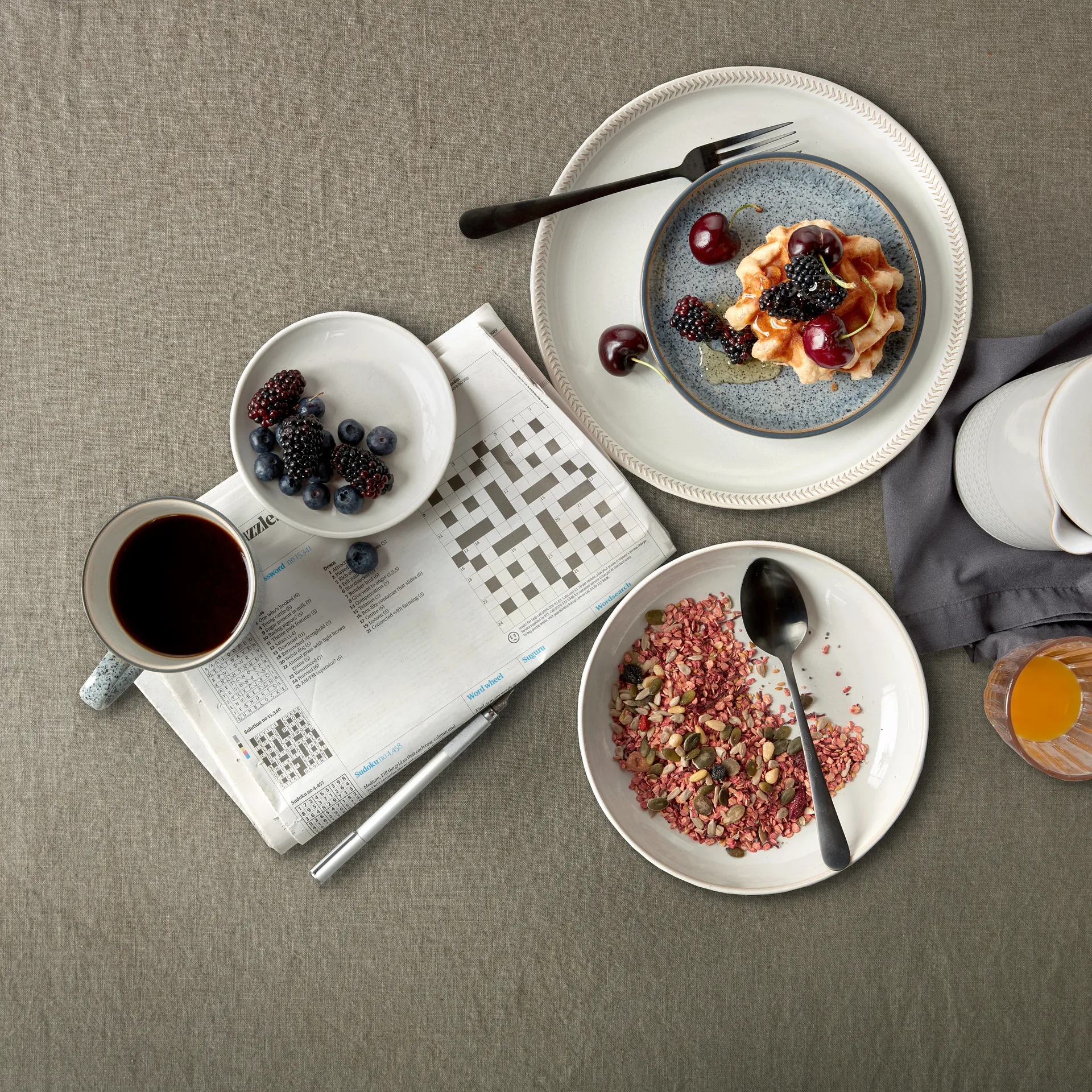 Κουπέ πιάτα φαγητού Natural 26 εκ, Με υφή Denby