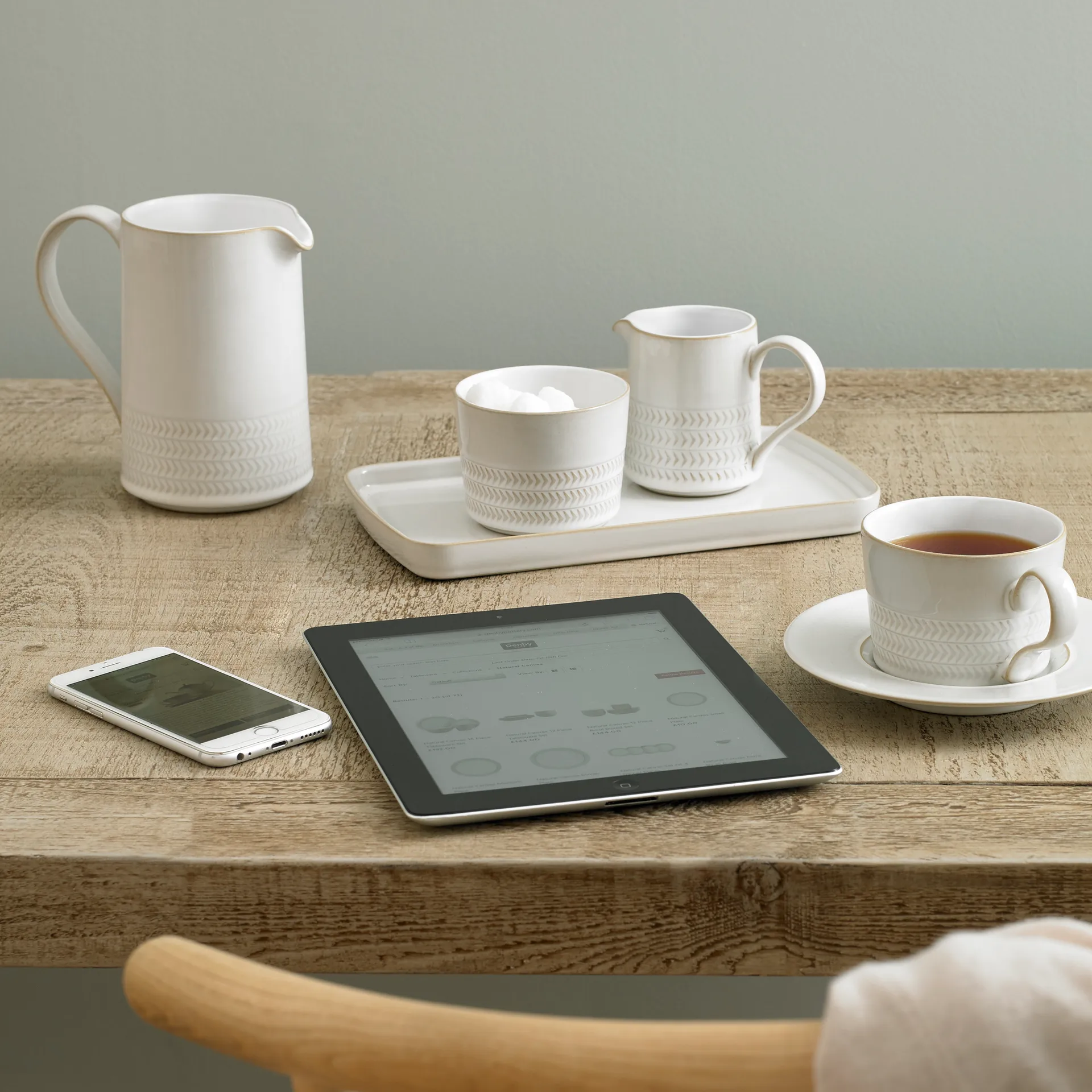 Natural Canvase κούπα τσαγιού και καφέ , 26 cl, Textured Denby