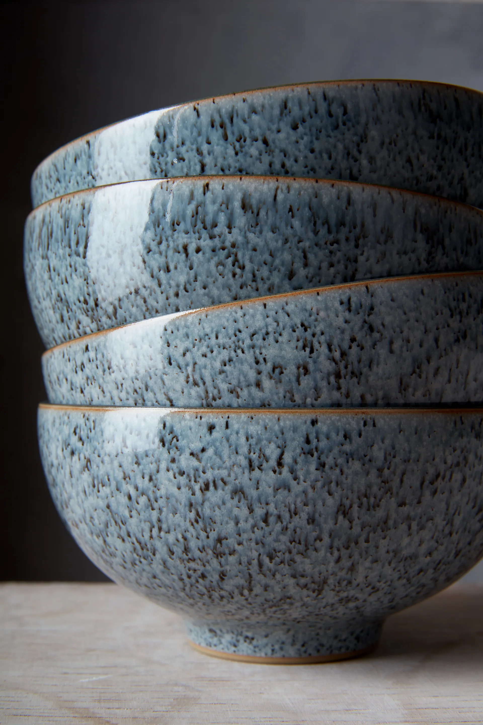 Γκρι πλατύ μπολ πρωινού Studio 17 εκ, συσκευασία 4 τεμαχίων, Γρανίτης Denby