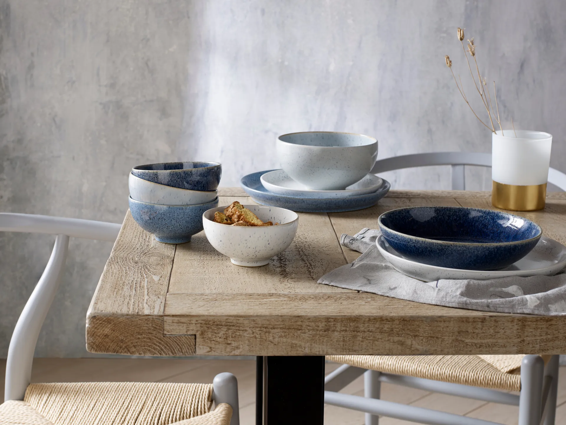 Μπολ πρωινού Studio Μπλε 17 εκ, Κιμωλία Denby