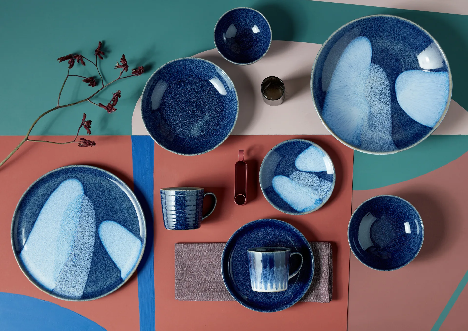 Μπολ ζυμαρικών, Studio Μπλε, 22 εκ, Μπλε του κοβαλτίου Denby