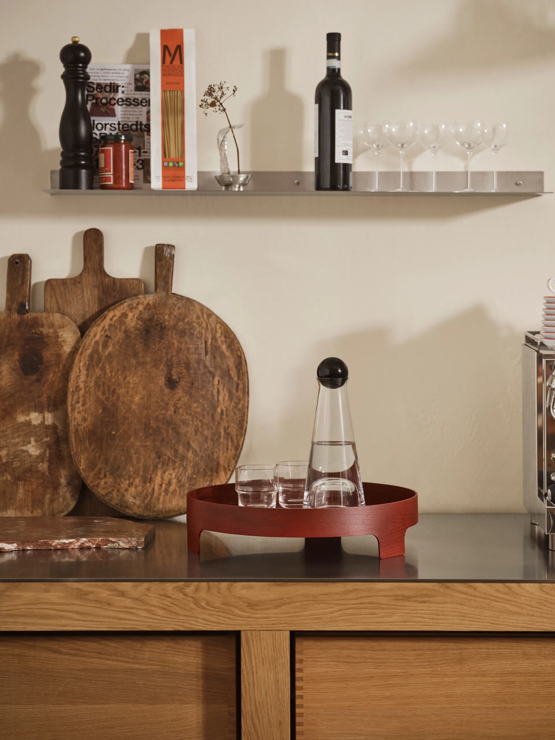 Bridge δίσκος, Κόκκινο, Ø42 εκ. Design House Stockholm