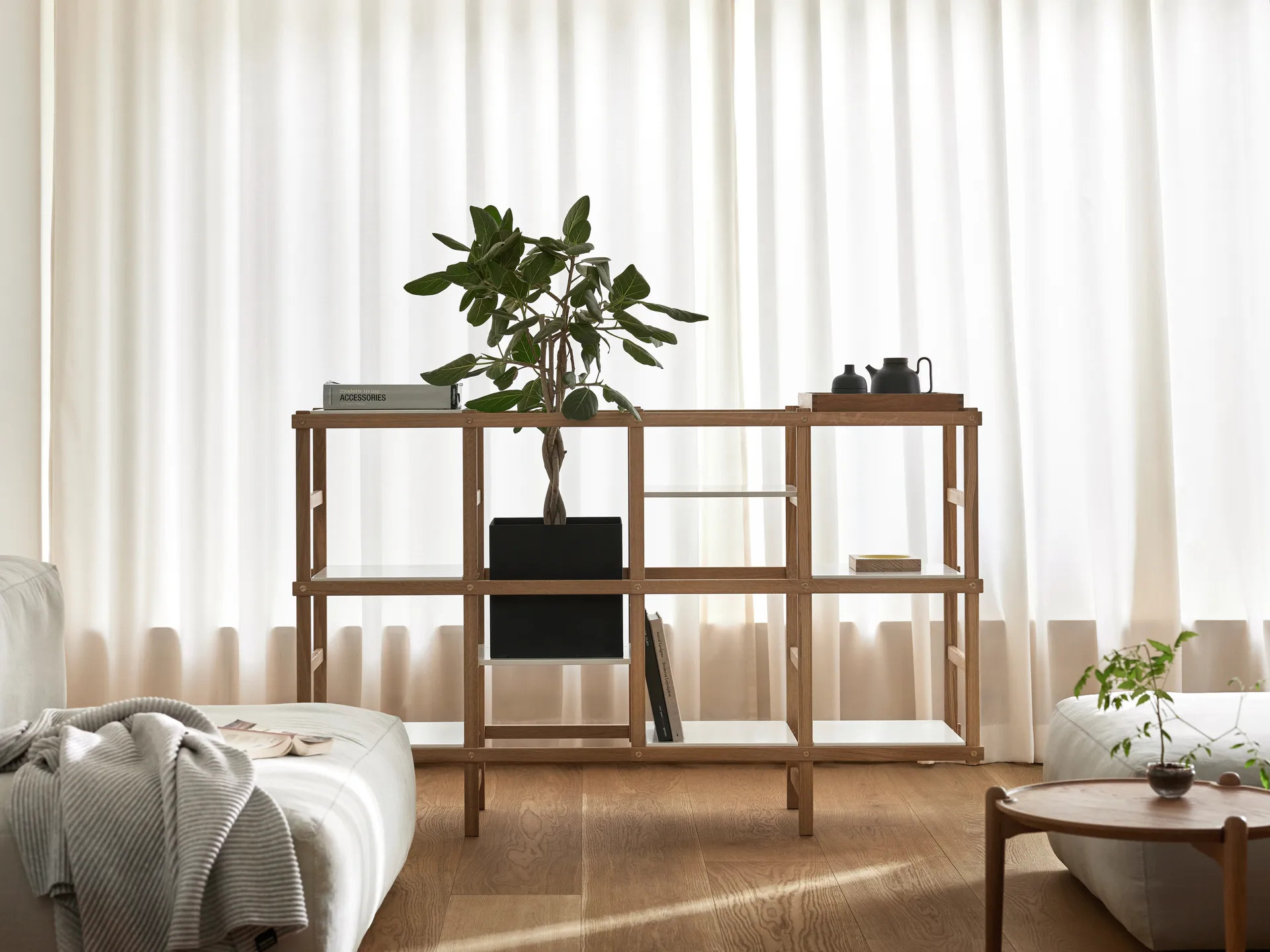 Frame ράφι M 154 cm, δρυς-λευκό Design House Stockholm