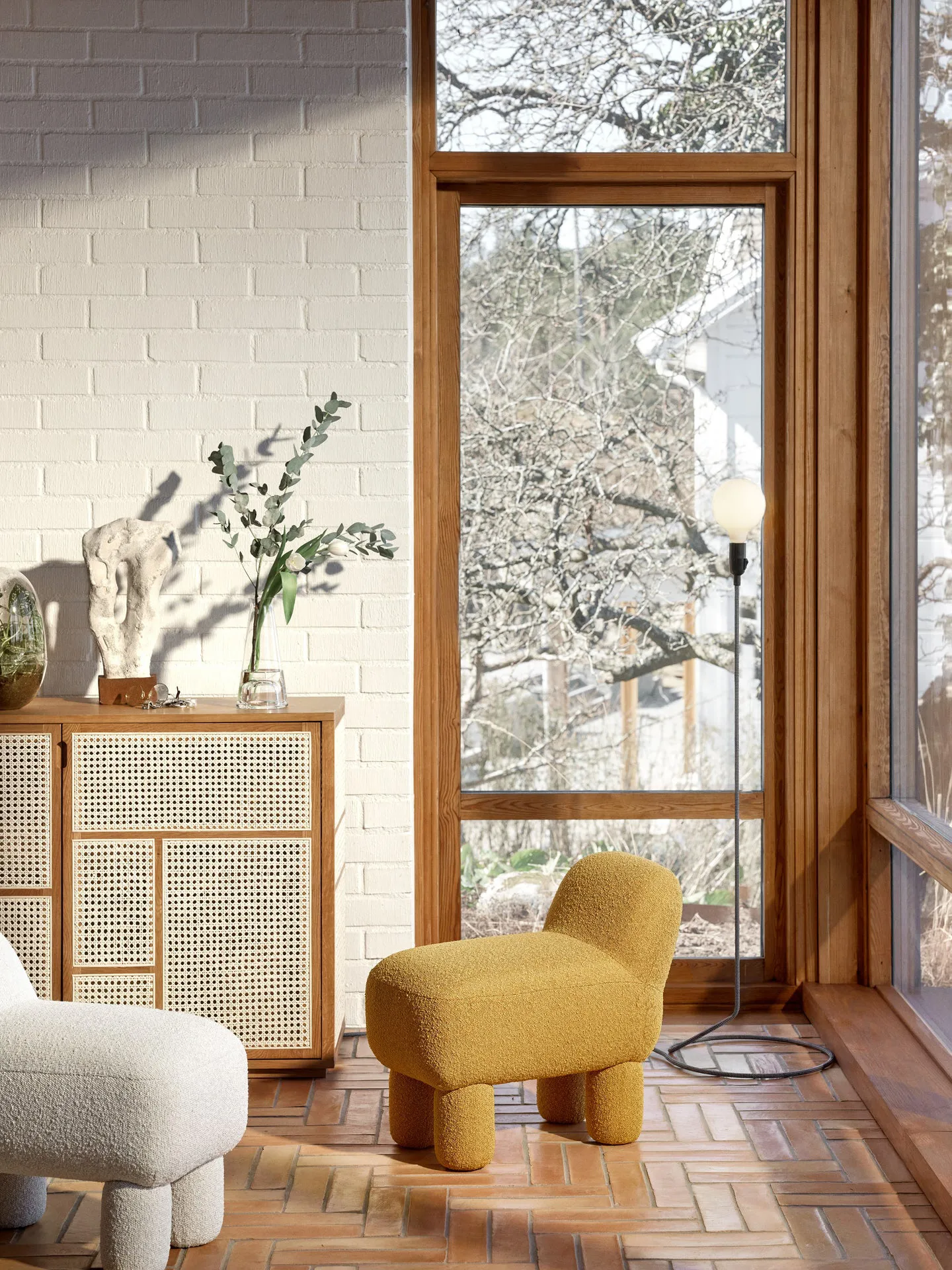 Lulu πουφ 36x65 εκ, Κίτρινο Design House Stockholm