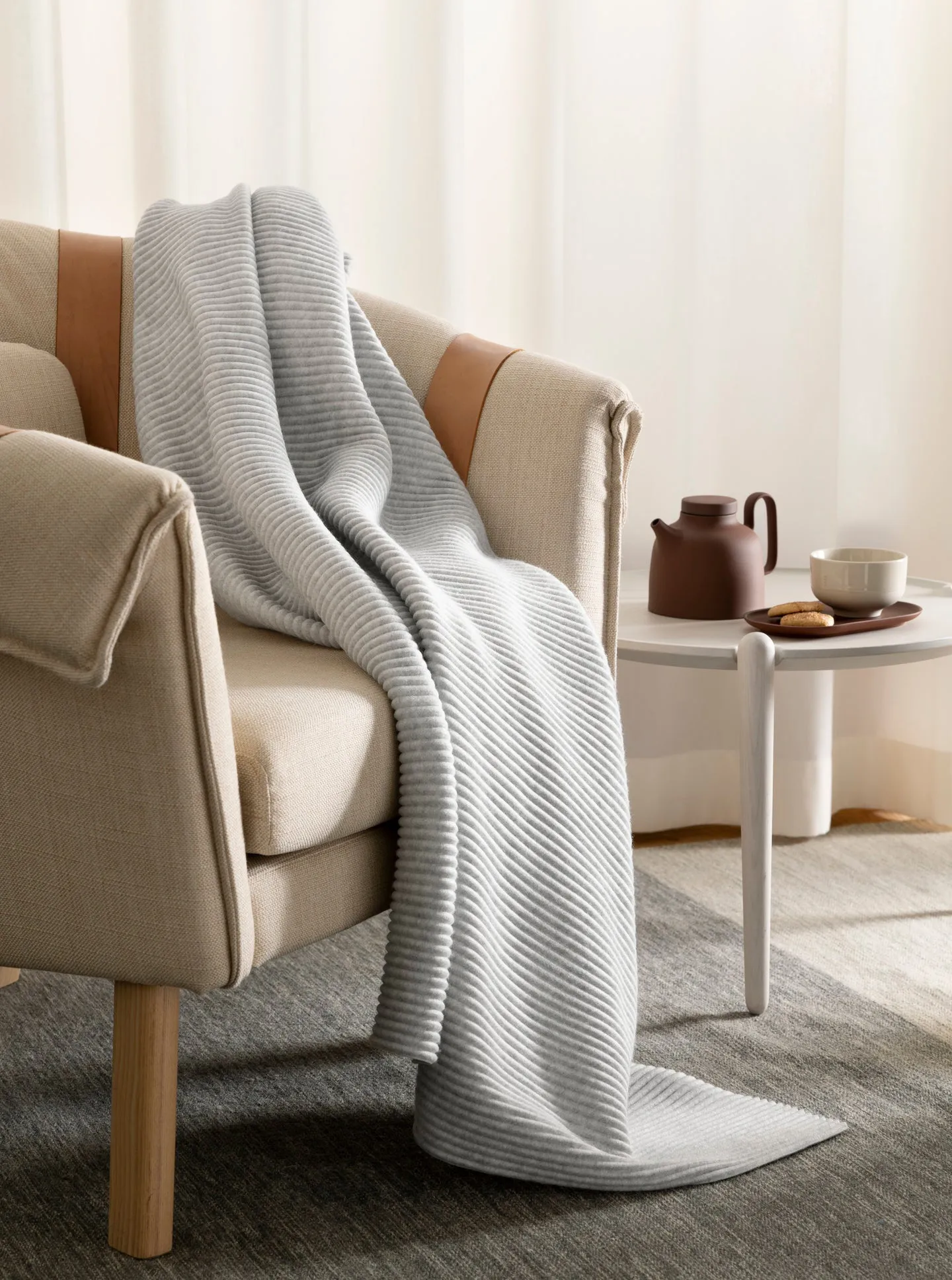 Pleece ριχτάρι 140x160 εκ, Light grey Design House Stockholm