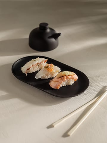 Sand πιάτο οβάλ 12.5x20 cm - Μαύρος πηλός - Design House Stockholm