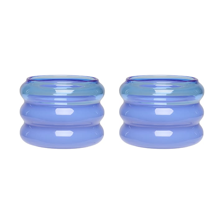 Bubble κεριών βάση Ø5,6 cm 2 pack, Blue-milky blue Design Letters