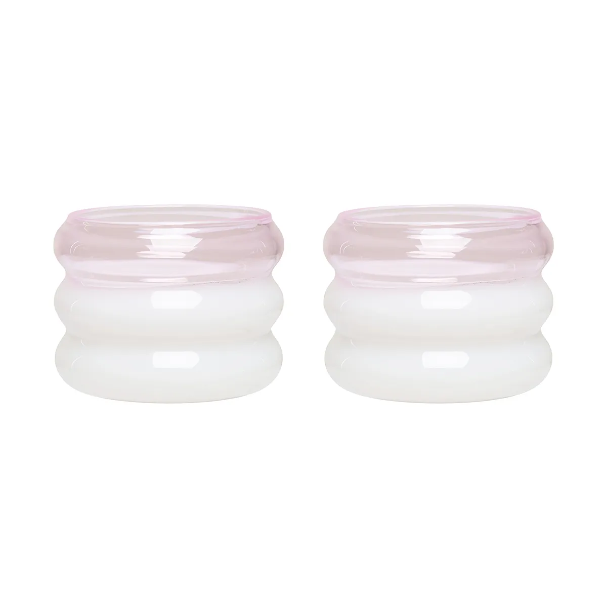 Bubble κεριών βάση Ø5,6 cm 2 pack, Milky white-pink Design Letters