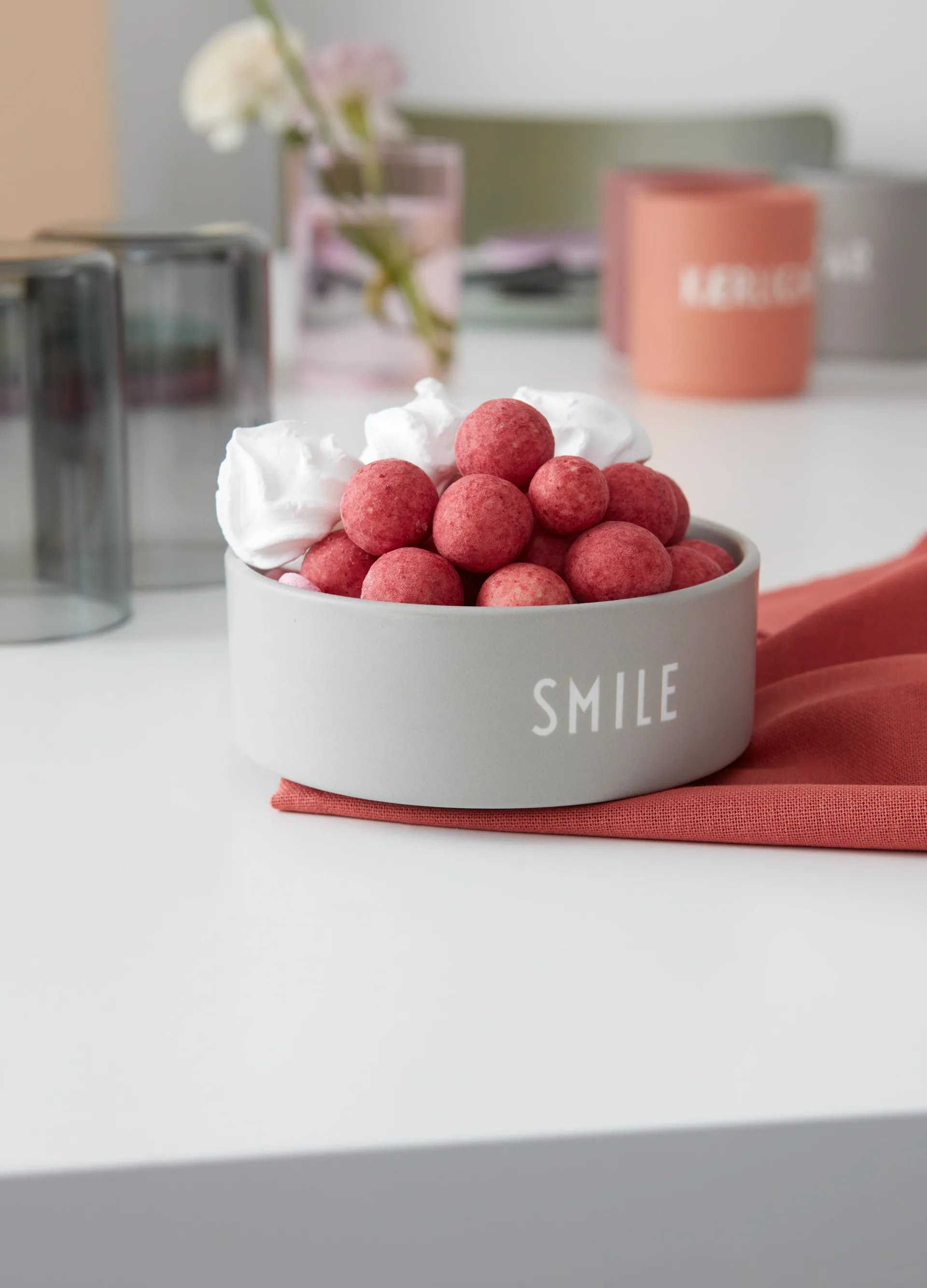 Design Letters μπολ για σνακ Ø12 cm, Smile-γκρι Design Letters
