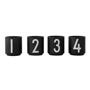 Design Letters φλιτζάνι εσπρέσο Συσκευασία 4 τεμαχίων μαύρο - Μαύρο - Design Letters