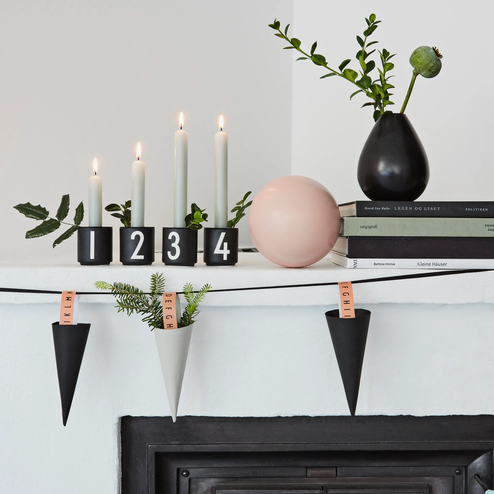 Design Letters φλιτζάνι εσπρέσο Συσκευασία 4 τεμαχίων μαύρο, Μαύρο Design Letters