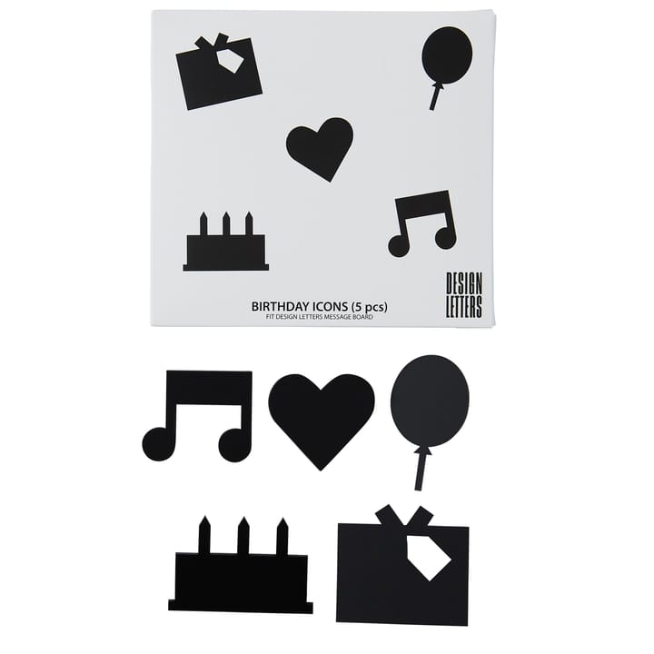 Design Letters εικονίδια Happy Birthday  - Μαύρο - Design Letters