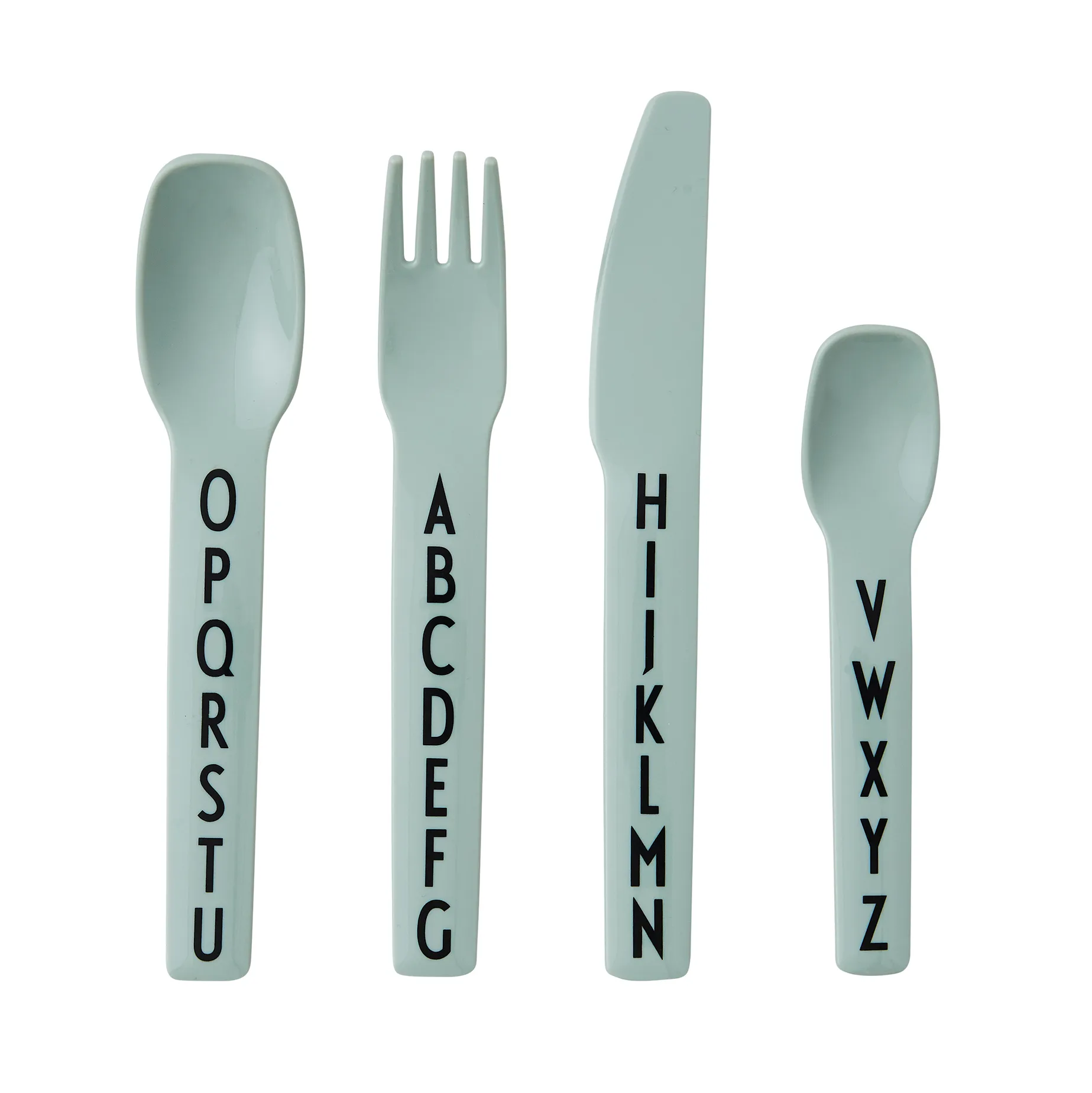 Design Letters παιδικά μαχαιροπίρουνα μελαμίνης, πράσινο Design Letters