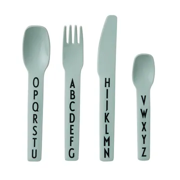 Design Letters παιδικά μαχαιροπίρουνα μελαμίνης - πράσινο - Design Letters