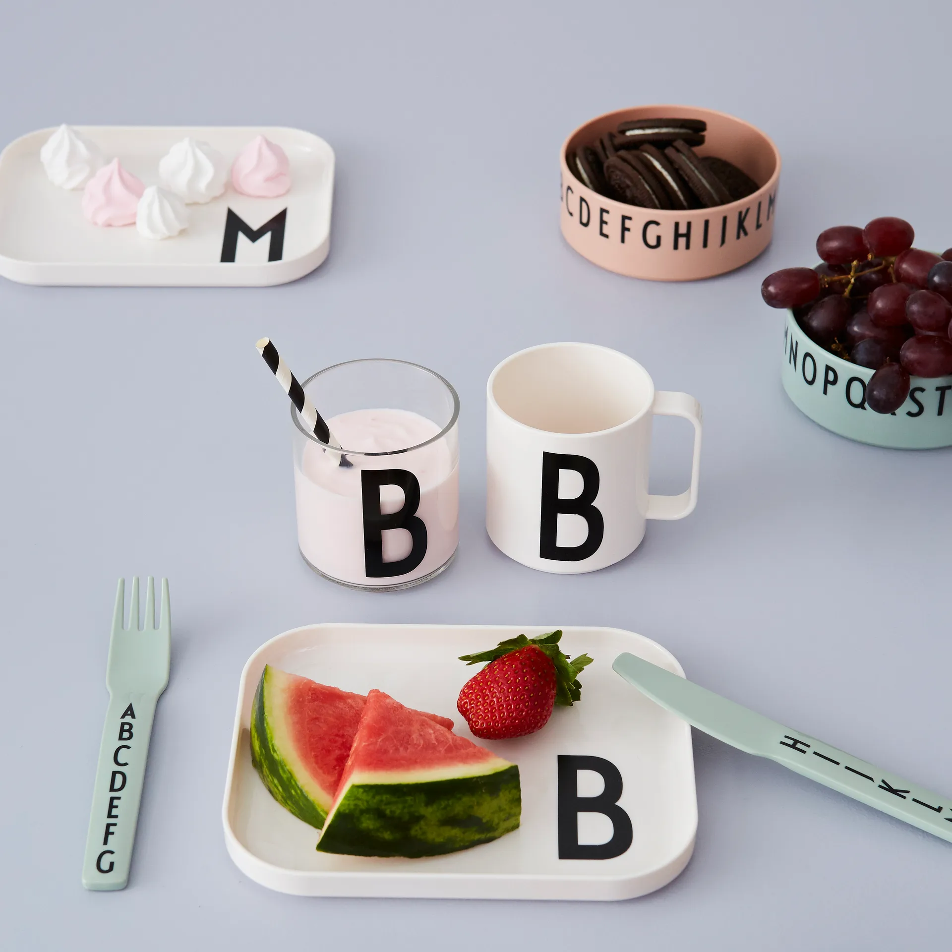 Design Letters παιδικά μαχαιροπίρουνα μελαμίνης, πράσινο Design Letters