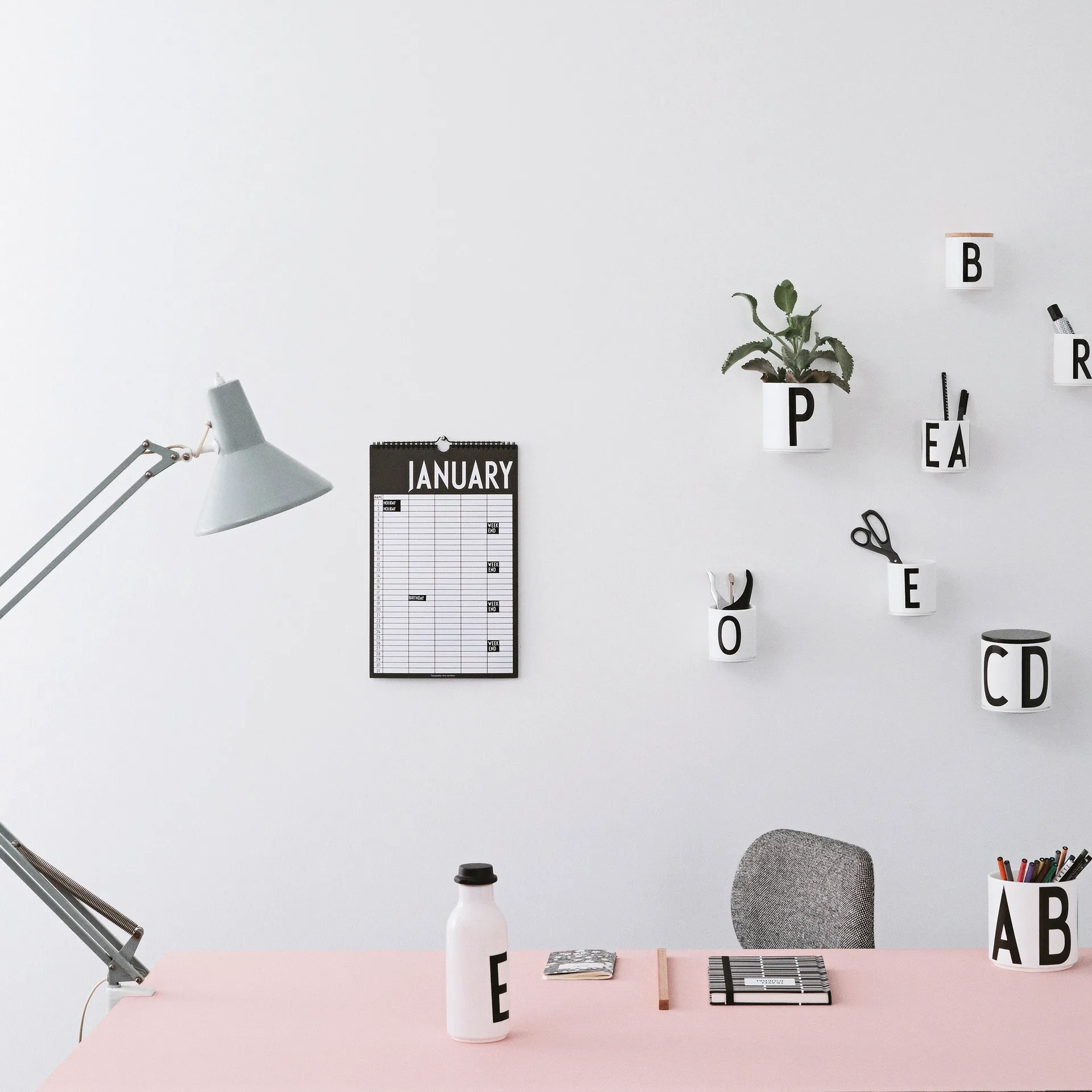 Design Letters μηνιαίο ημερολόγιο, Μαύρο Design Letters