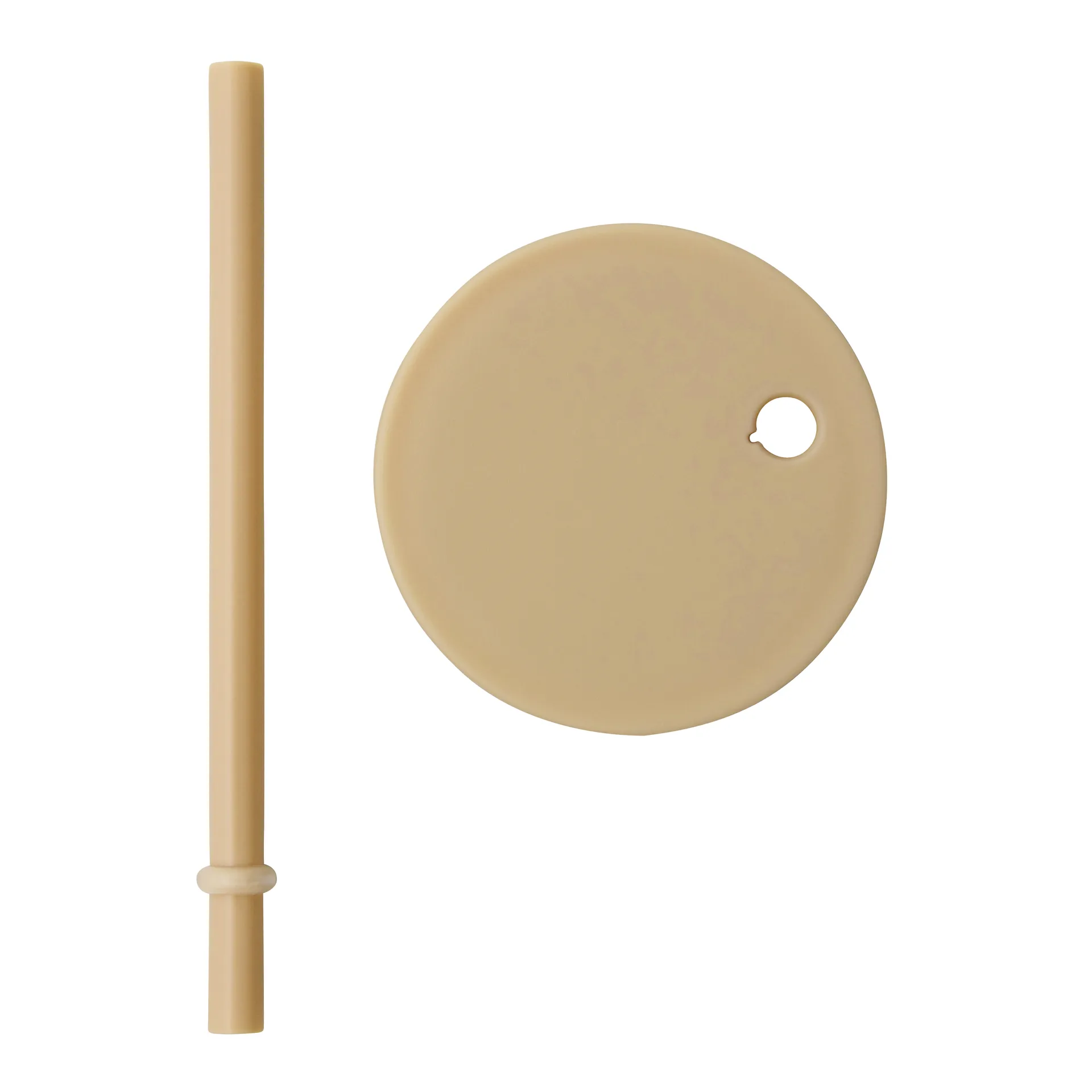 Design Letters καλαμάκι με καπάκι, Μπεζ Design Letters