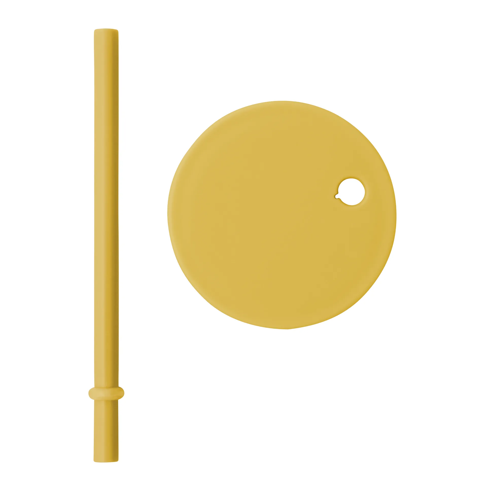 Design Letters καλαμάκι με καπάκι, Μουσταρδί Design Letters