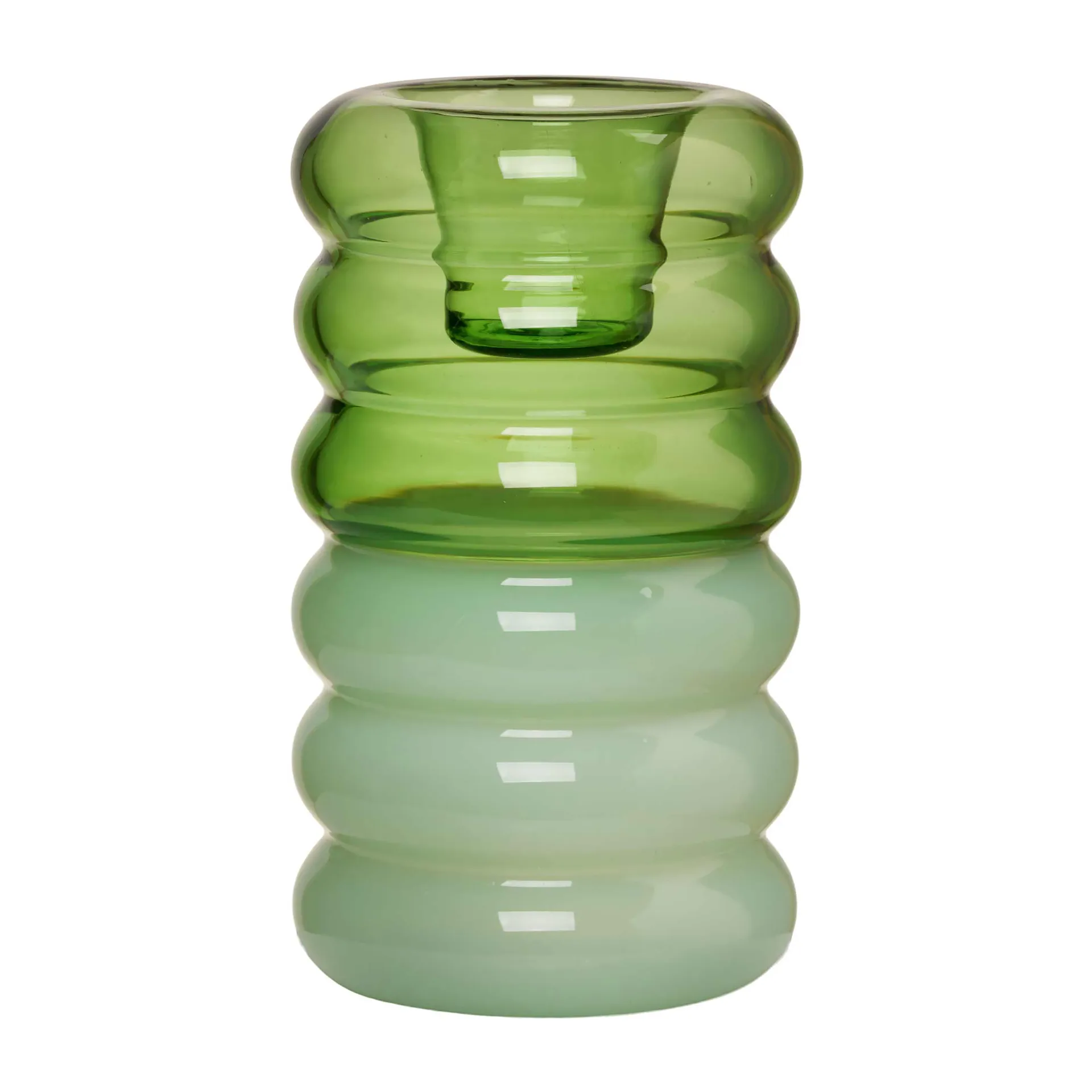 Κηροπήγιο Hoop Ø3,5x9 cm, Green-milky green Design Letters