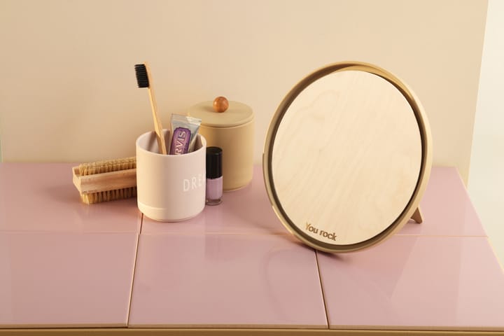 Mirror Καθρέφτης επιτραπέζιος καθρέφτης Ø21 cm, Beige Design Letters