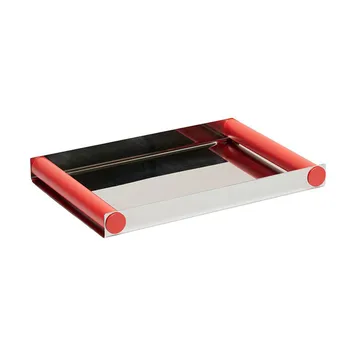 Δίσκος Ray tray disco 20,5x30 cm - Κόκκινο κοράλλι,-ανοξείδωτο ατσάλι - Design Letters