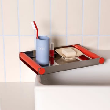 Δίσκος Ray tray disco 20,5x30 cm - Κόκκινο κοράλλι,-ανοξείδωτο ατσάλι - Design Letters
