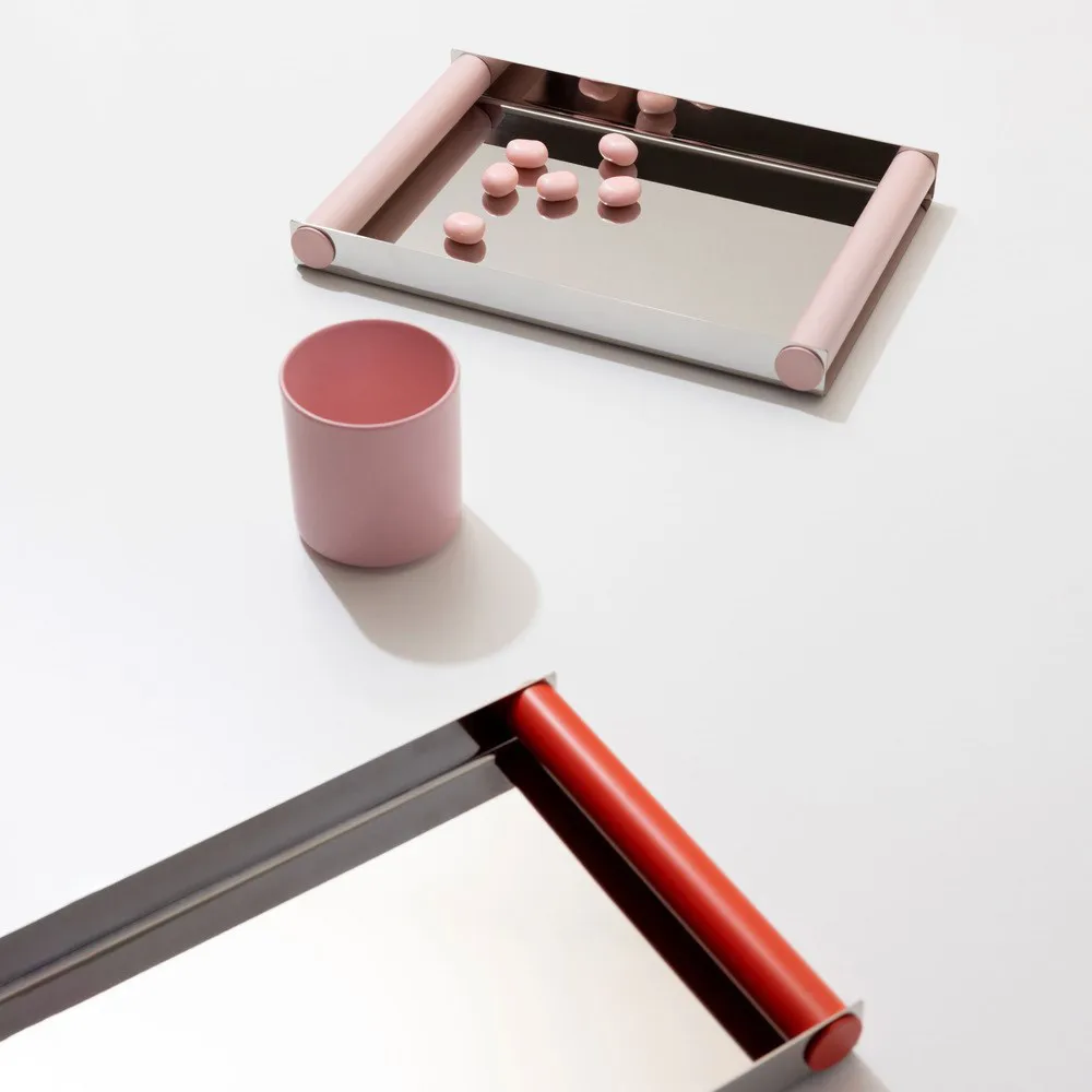 Δίσκος Ray tray disco 20,5x30 cm, Creole pink-ανοξείδωτο ατσάλι Design Letters