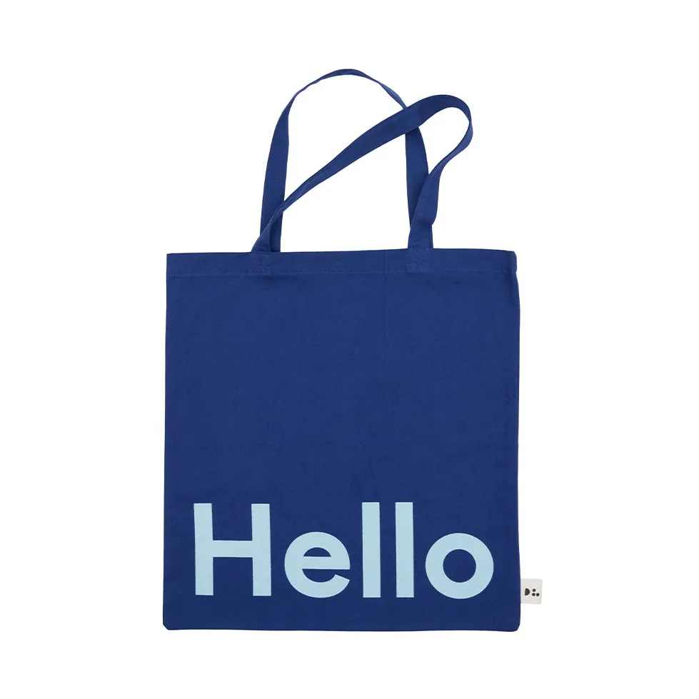 Τσάντα Tote της Design Letters, Hello-μπλε σκούρο Design Letters