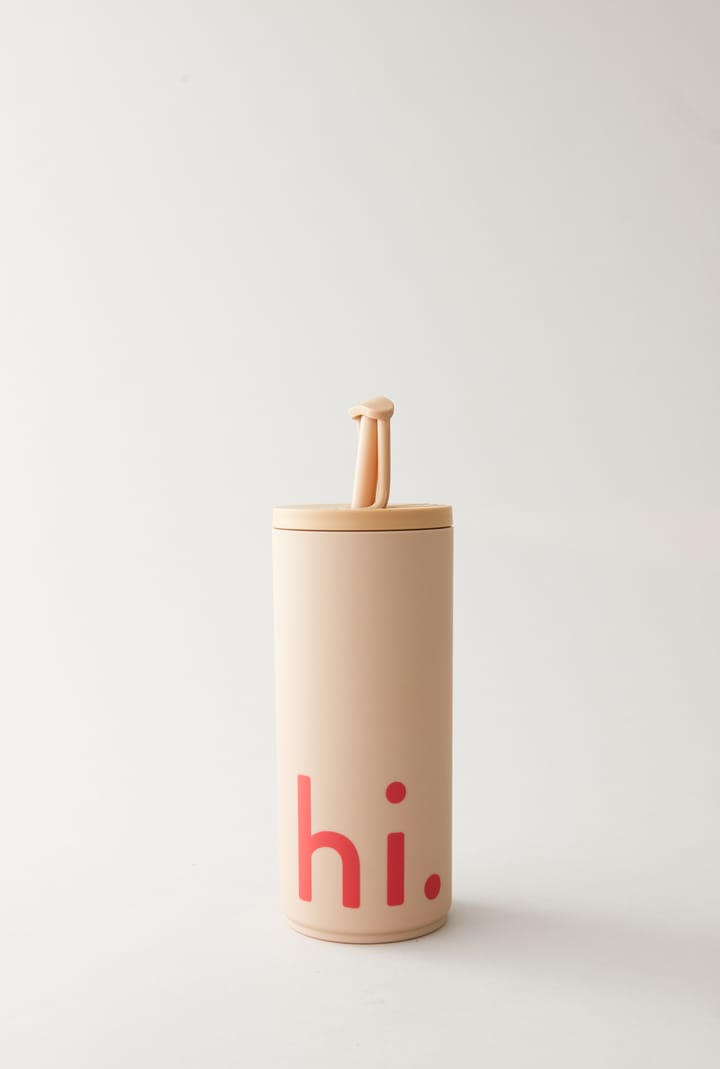 Travel Life θερμός με καλαμάκι 50 cl, Hi-beige Design Letters