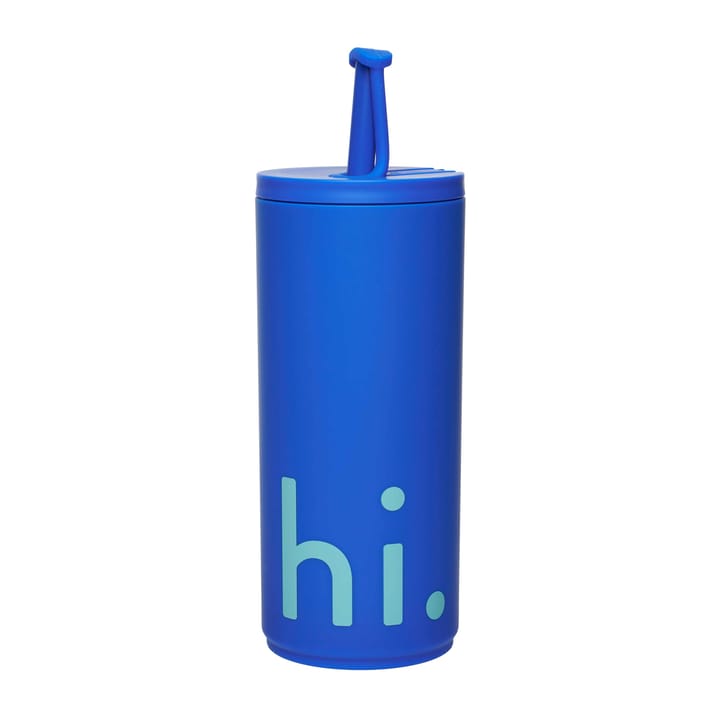 Travel Life θερμός με καλαμάκι 50 cl, Hi-cobalt blue Design Letters