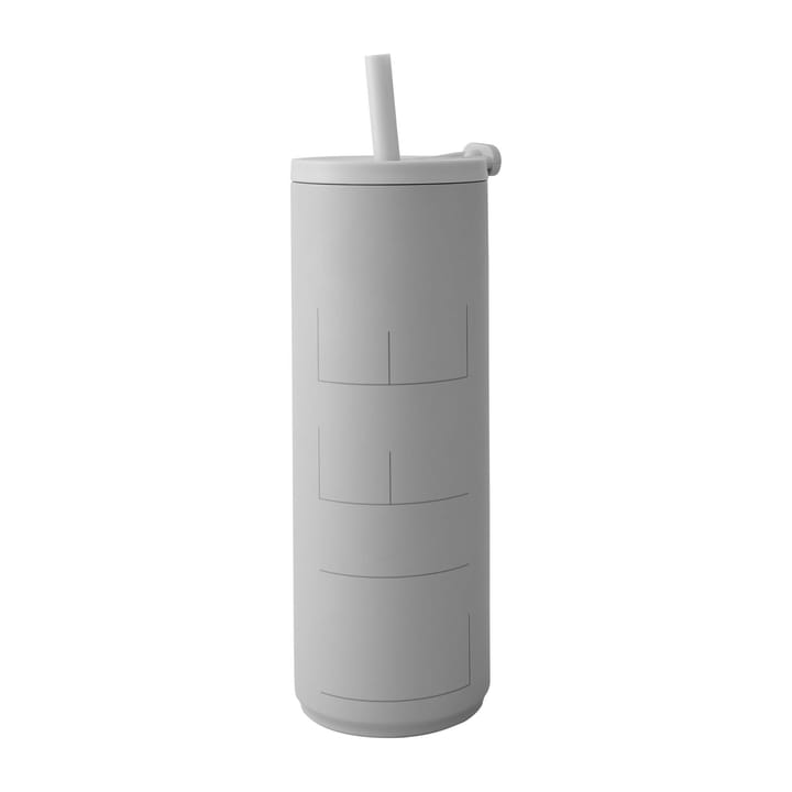 Travel Life θερμός με καλαμάκι 50 cl - Ανοιχτό γκρι - Design Letters