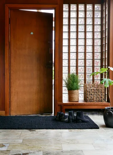 Jute χαλάκι πόρτας μαύρο - 80x180 cm - Dixie