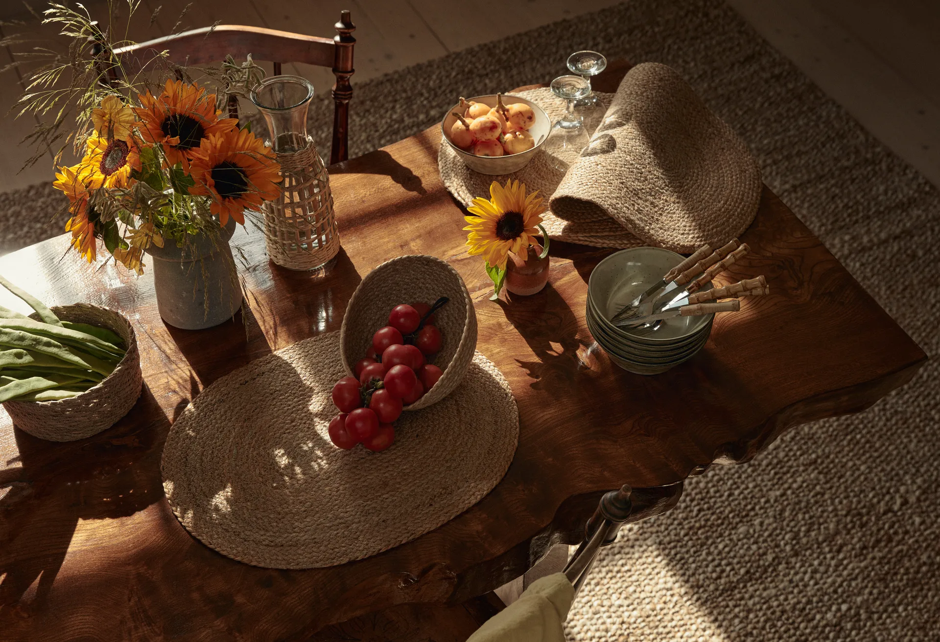 Ψάθινο σουπλά οβάλ, φύση Dixie