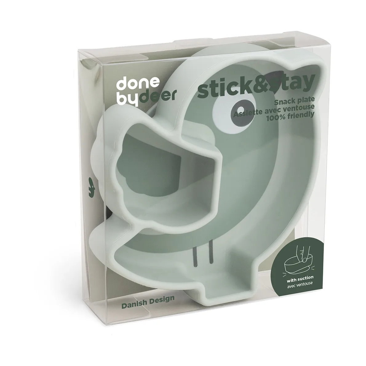 Παιδικό πιάτο Birdee Stick&Stay Ø12 cm, Green Done by deer