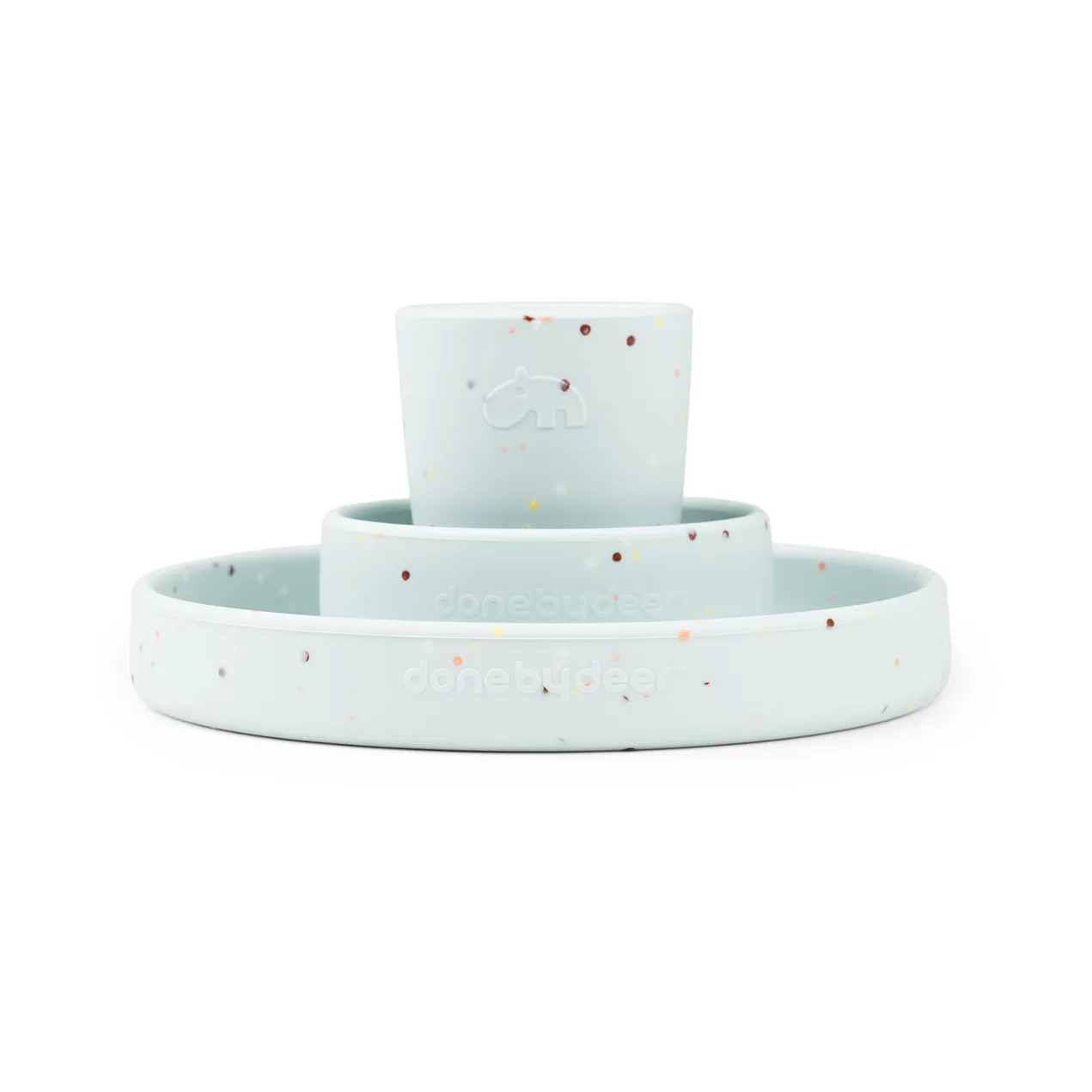 Σετ παιδικών πιάτων Confetti, 3 τεμαχίων, Blue Done by deer