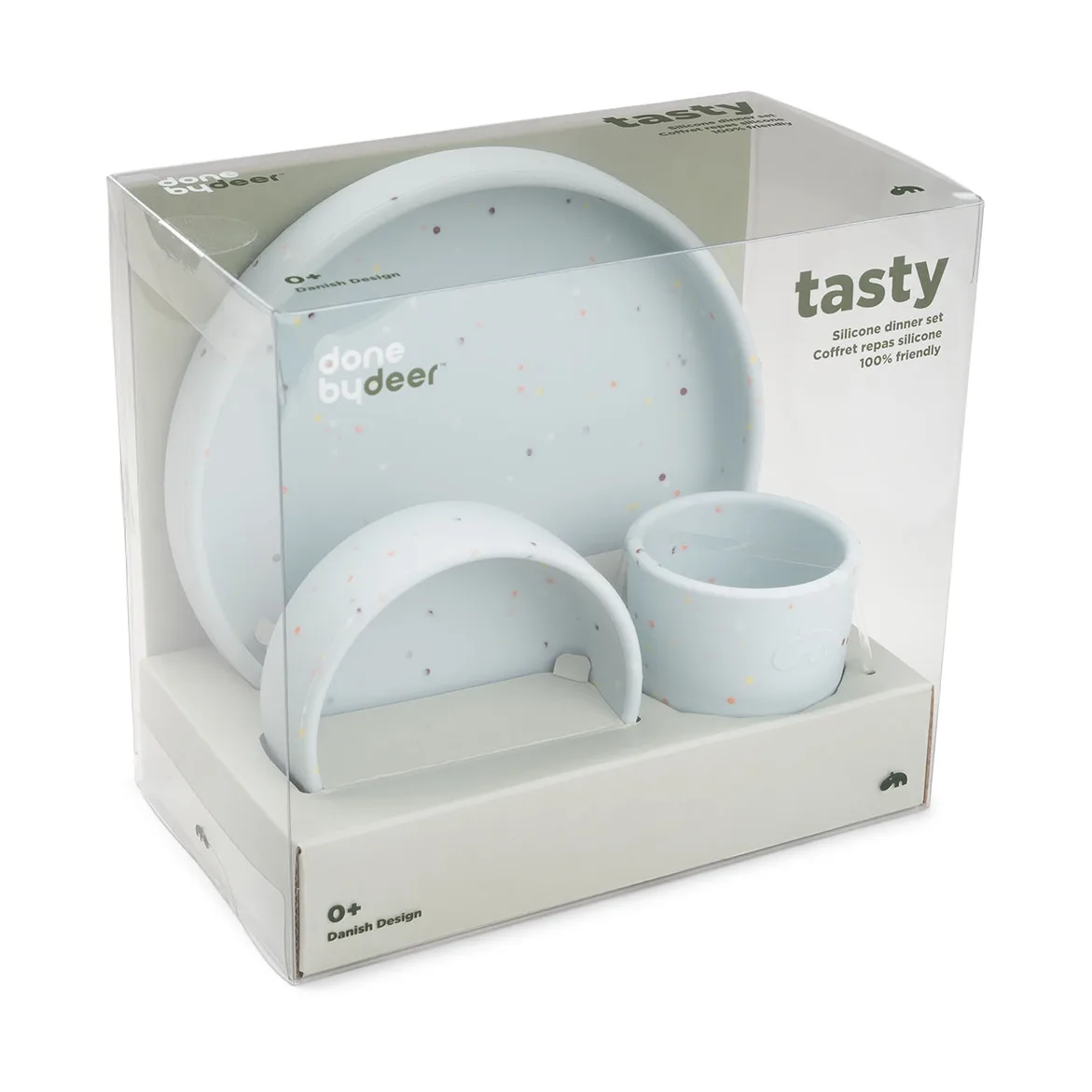 Σετ παιδικών πιάτων Confetti, 3 τεμαχίων, Blue Done by deer