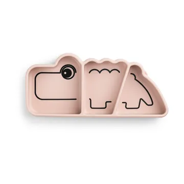 Παιδικό πιάτο Croco Stick&Stay 9x21 εκ - Powder - Done by deer