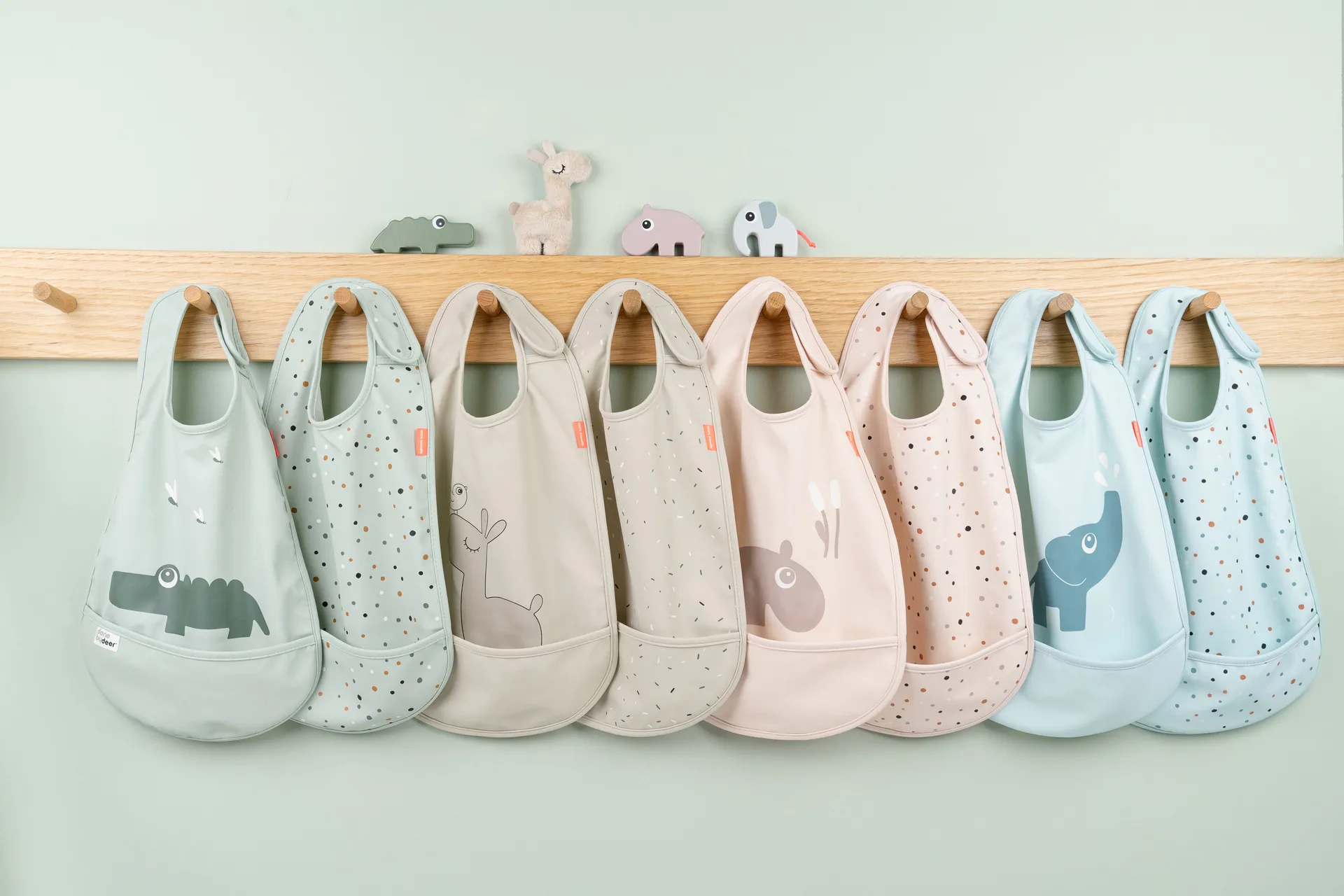 Lalee σαλιάρα με Velcro 2-pack, Sand Done by deer