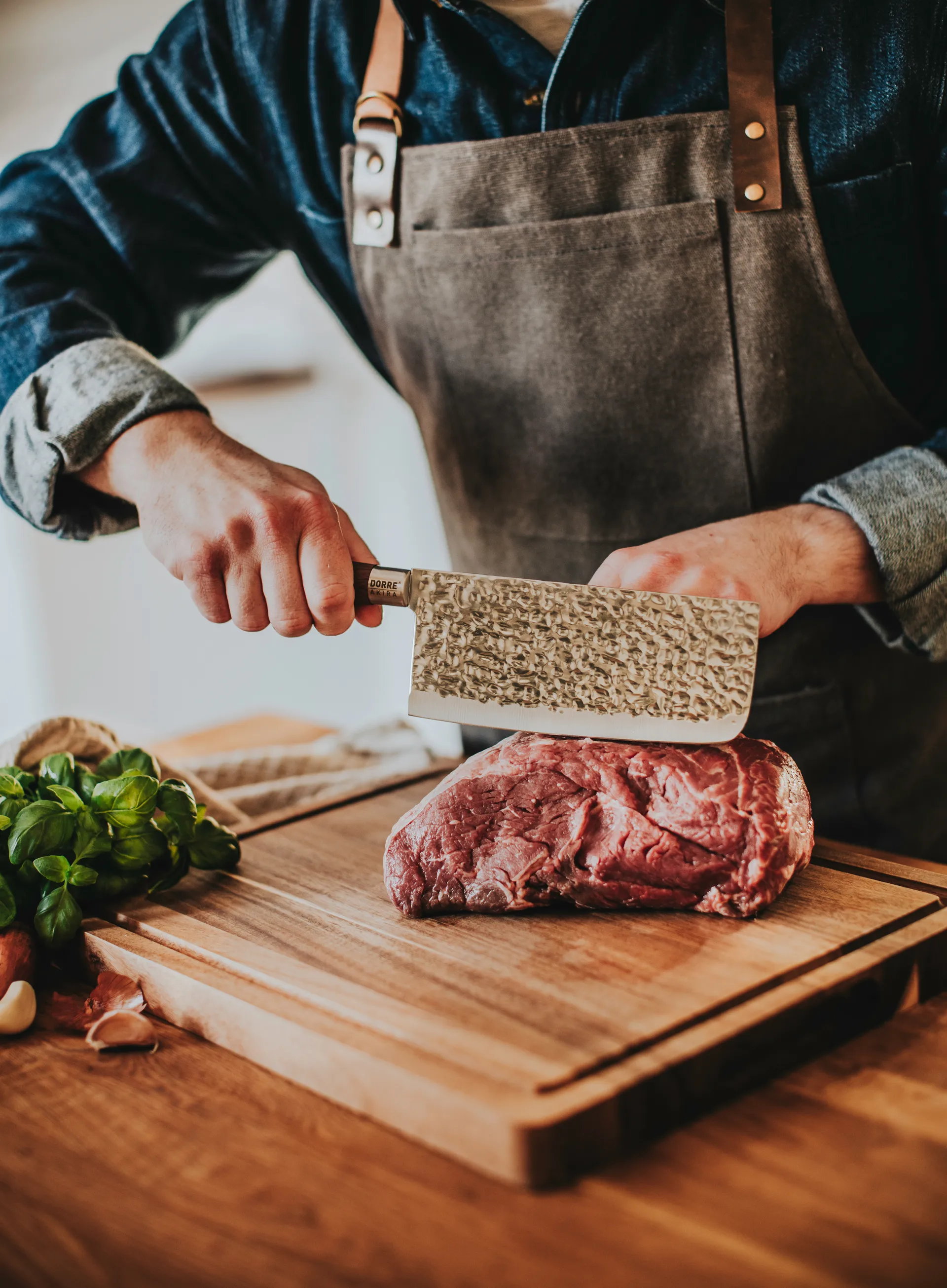 Μαχαίρι σεφ Akira κινεζικό 30 εκ., Καφέ Dorre