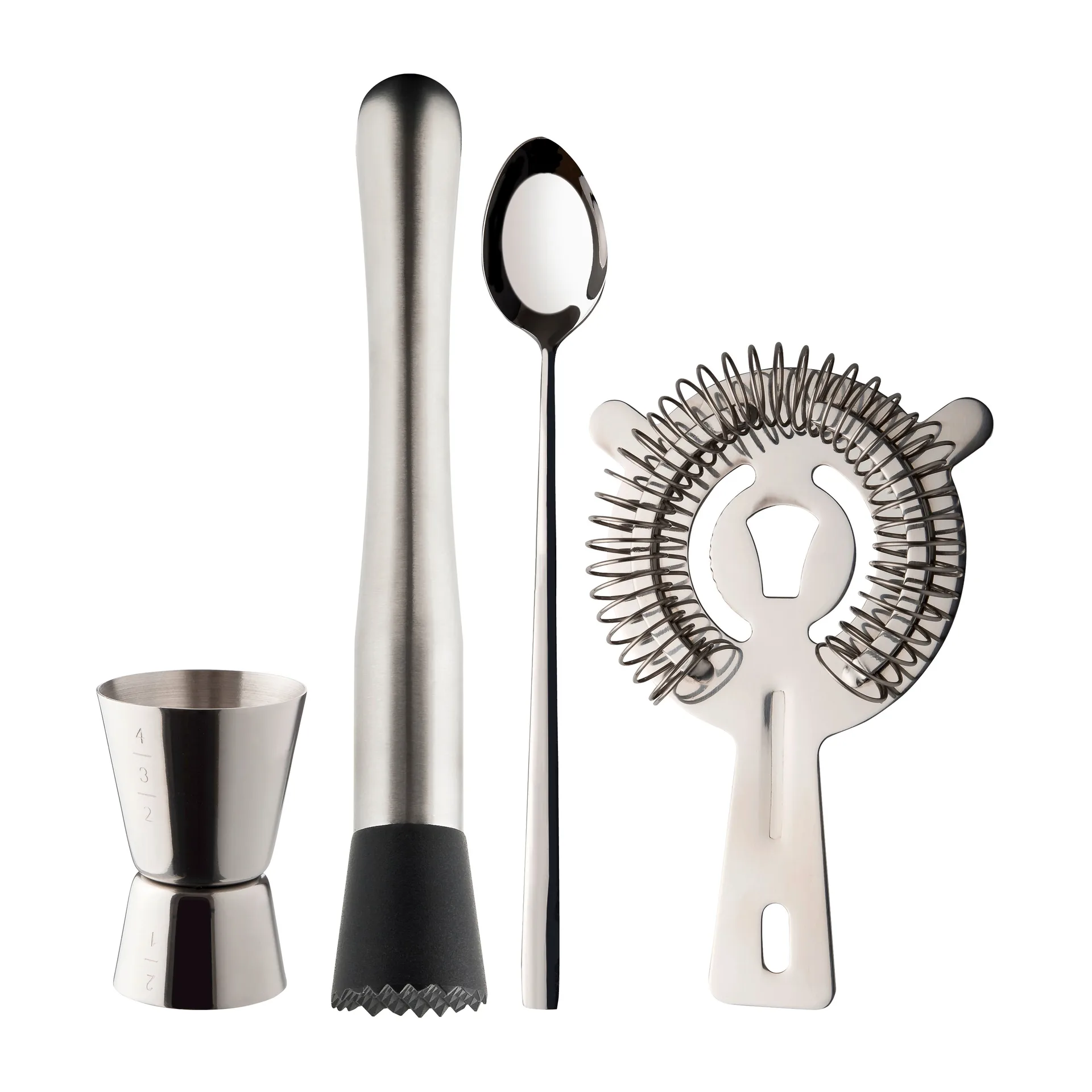 Dillon σετ μπαρ 4 τεμ., Ανοξείδωτο ατσάλι Dorre