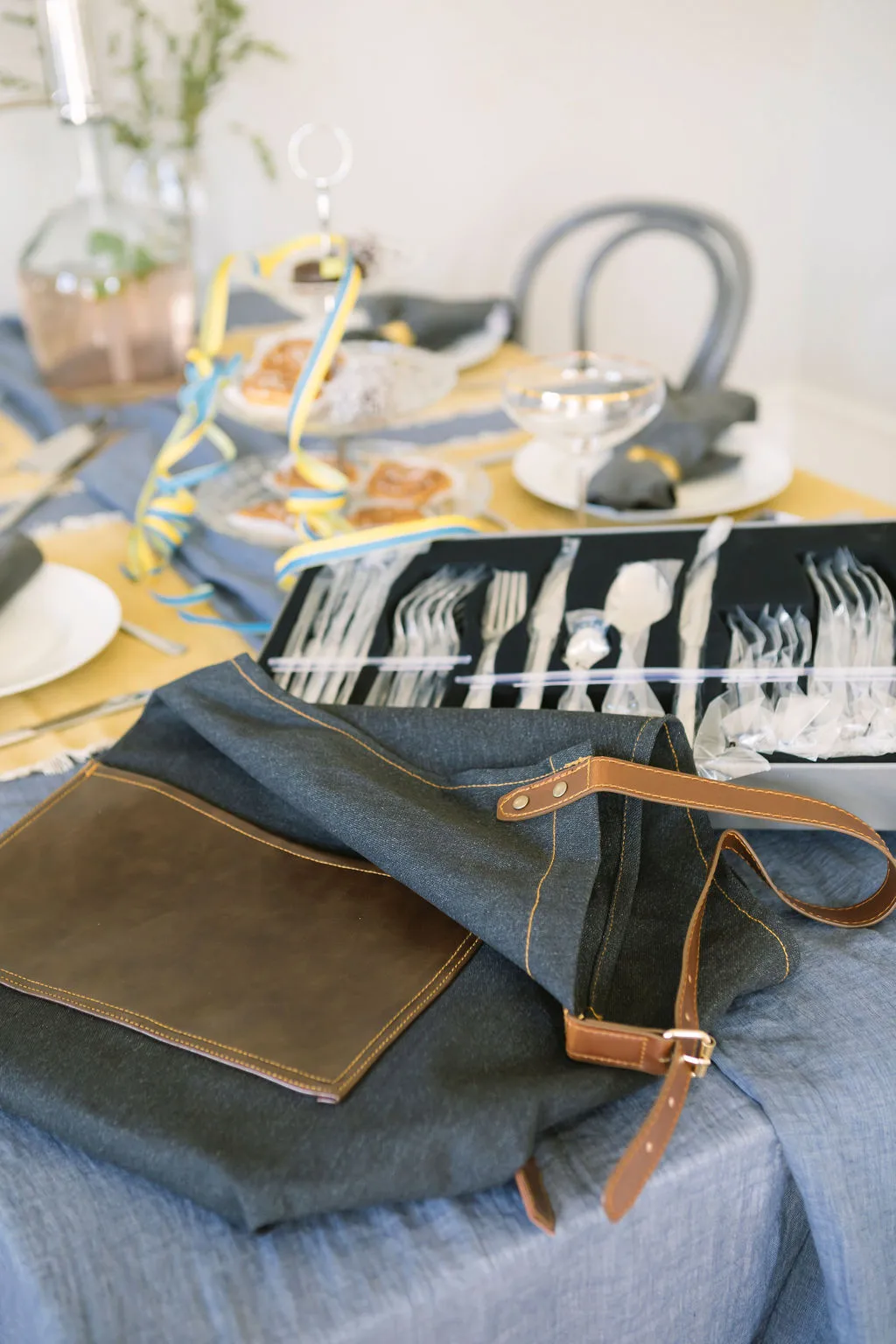 Elena ποδιά 70x80 cm, Μπλε Dorre