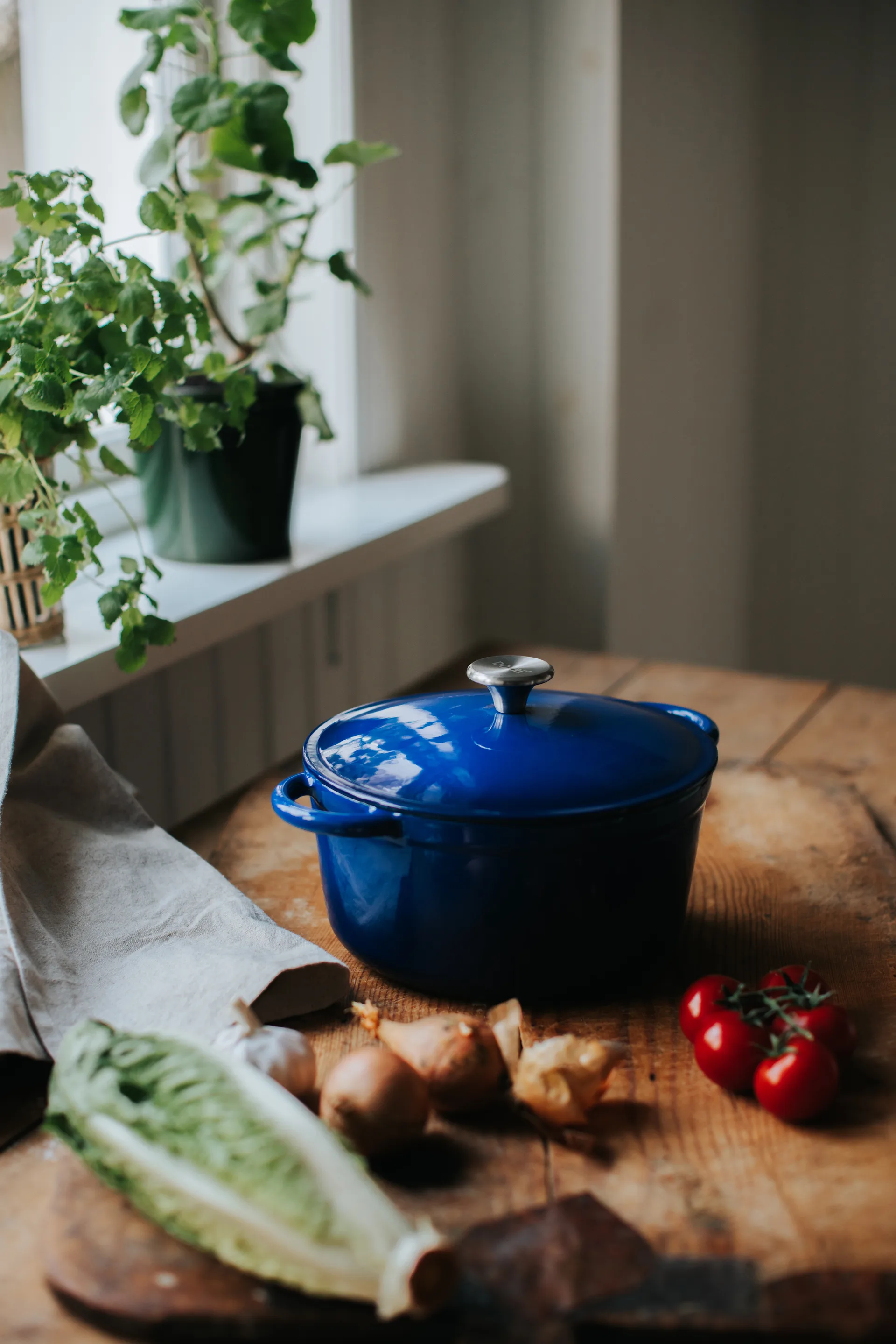 Gretl Χύτρα από χυτοσίδηρο στρογγυλό κουμπί ανοξείδωτο ατσάλι 4 L, Μπλε Dorre